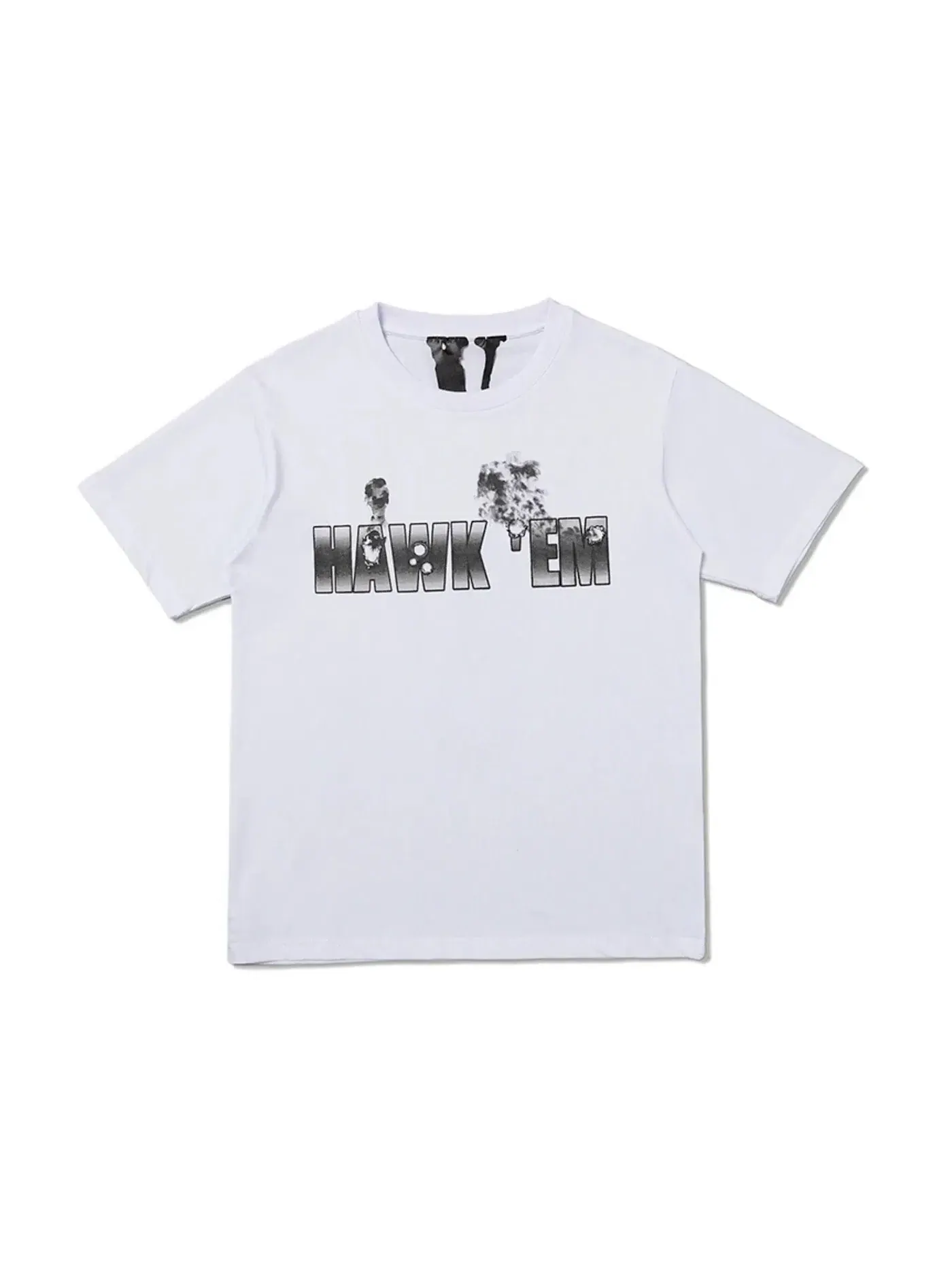 Мужская футболка с принтом Pop Smoke x Vlone Hawk Em' T-shirt
