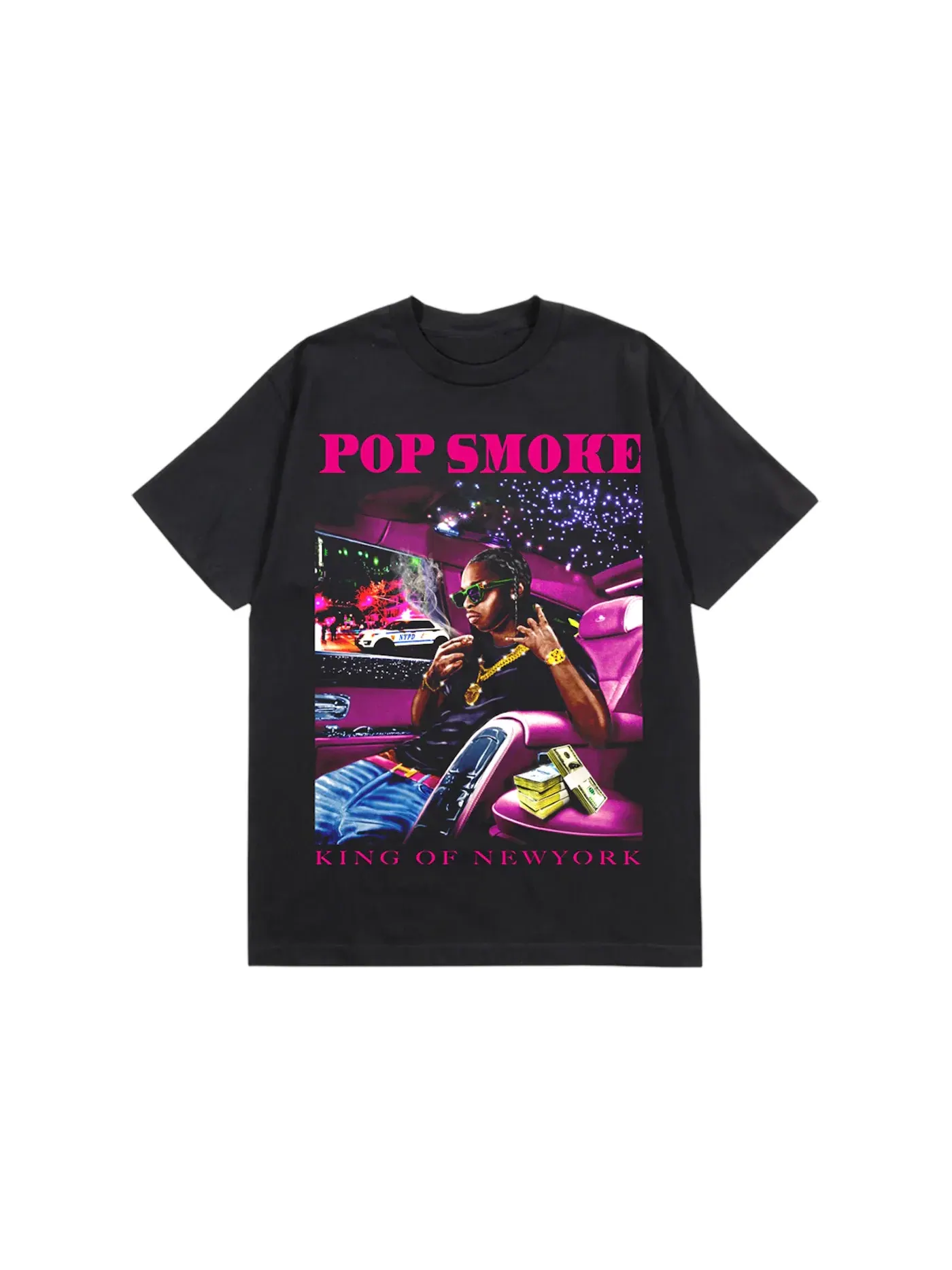 Мужская футболка с принтом Pop Smoke x Vlone King Of NY Pop Smoke