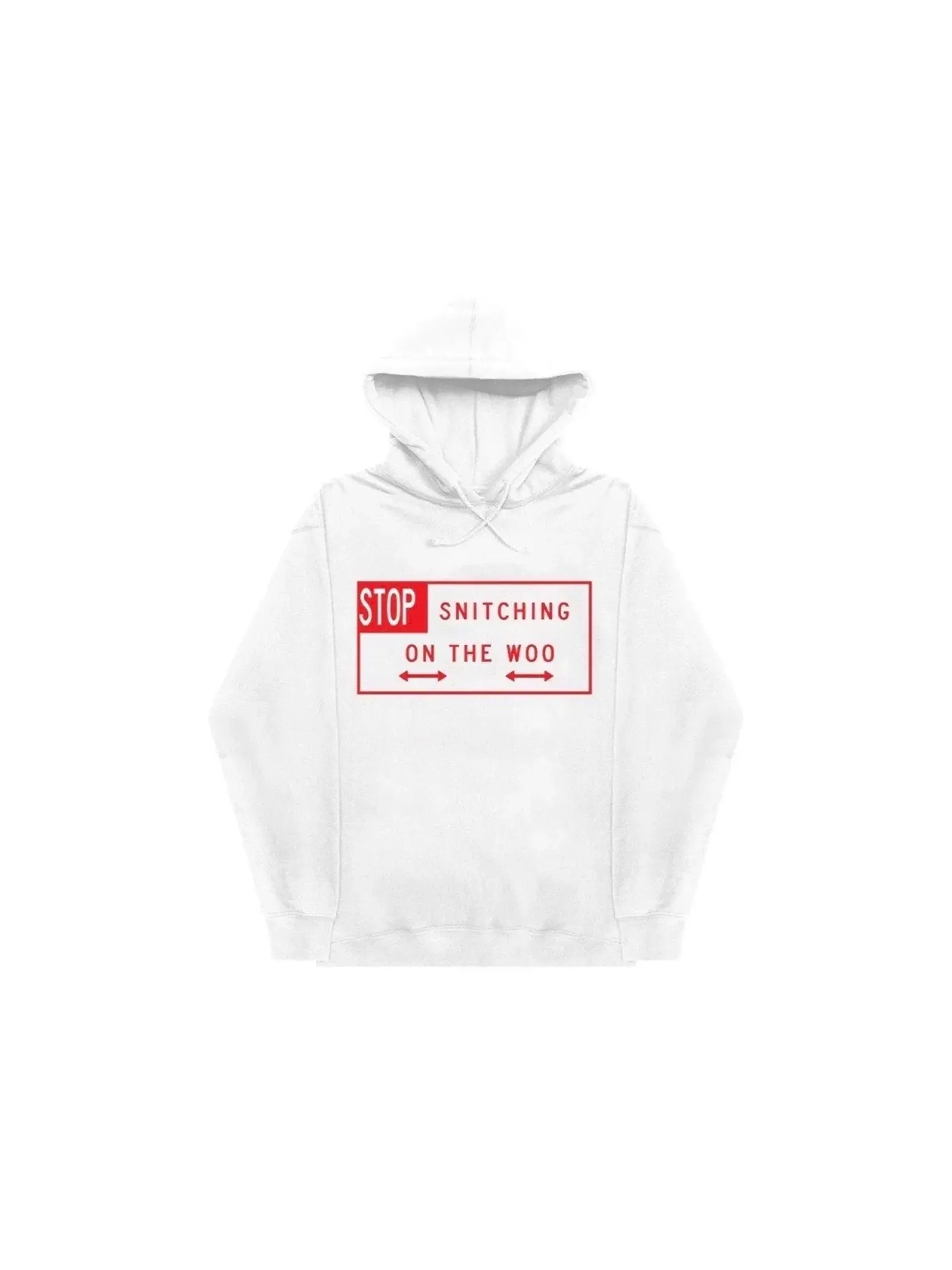 Мужской худи Pop Smoke x Vlone Stop Snitching Hoodie Pop Smoke — изображение 2 из 2, белый/красный