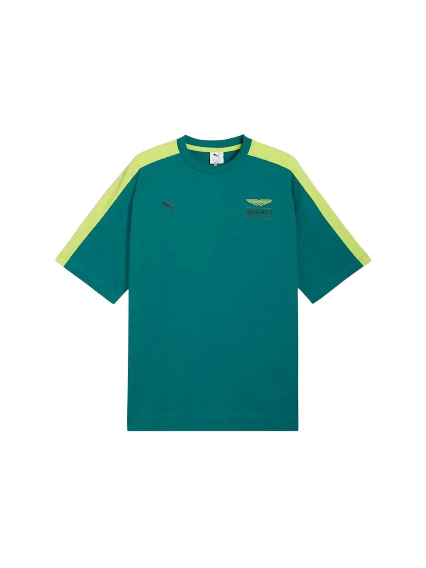 Мужская футболка с принтом Puma Aston Martin Formula 1 Team T7 T-shirt — изображение 1 из 2, зеленый