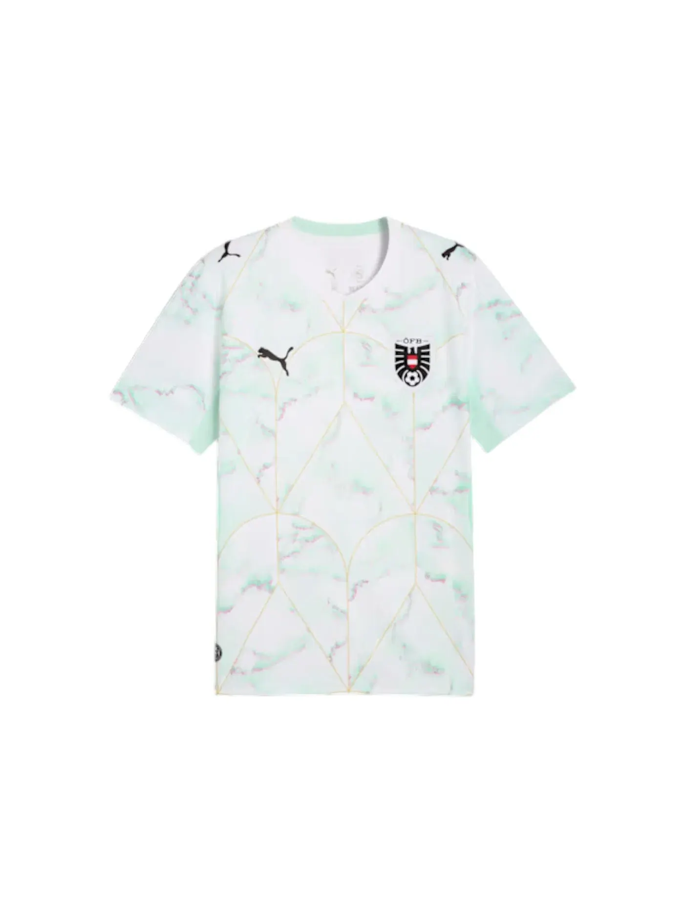 Мужская футбольная футболка Puma Austria Away Jersey Puma Puma White Mint Melt — изображение 1 из 1