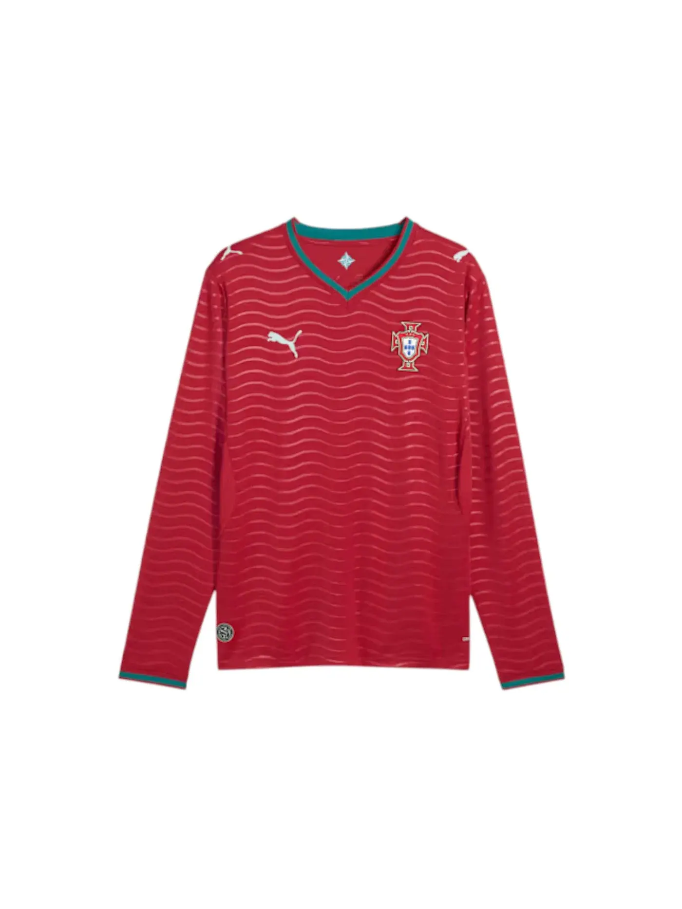 Мужская футболка с длинным рукавом Jersey Puma — изображение 1 из 1, красный/зеленый