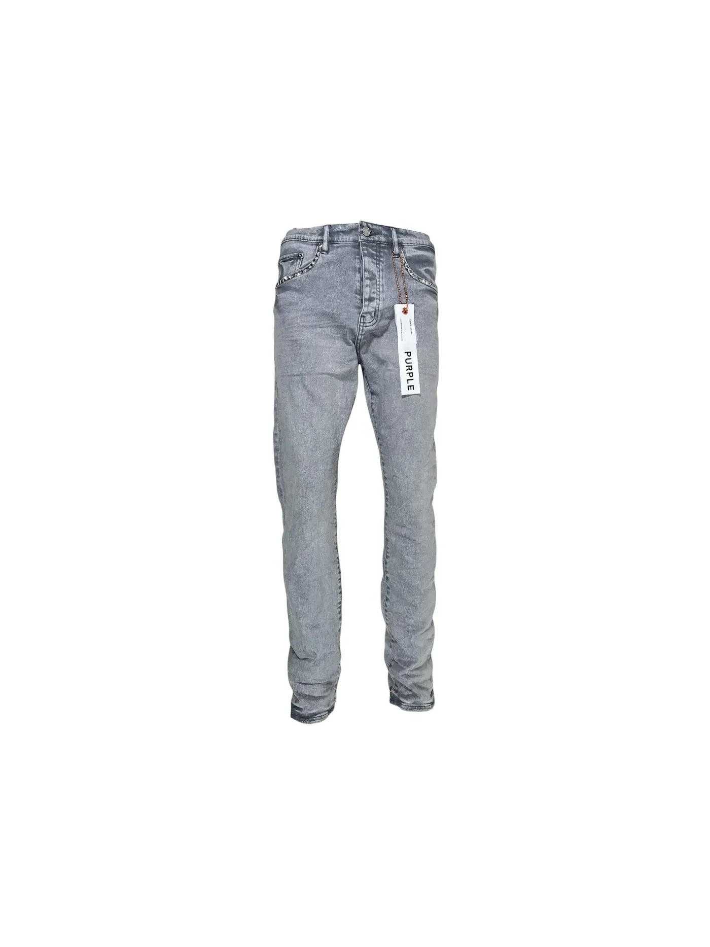 Мужские джинсы с заклепками Alloy Studs Purple Brand — изображение 1 из 2, серый