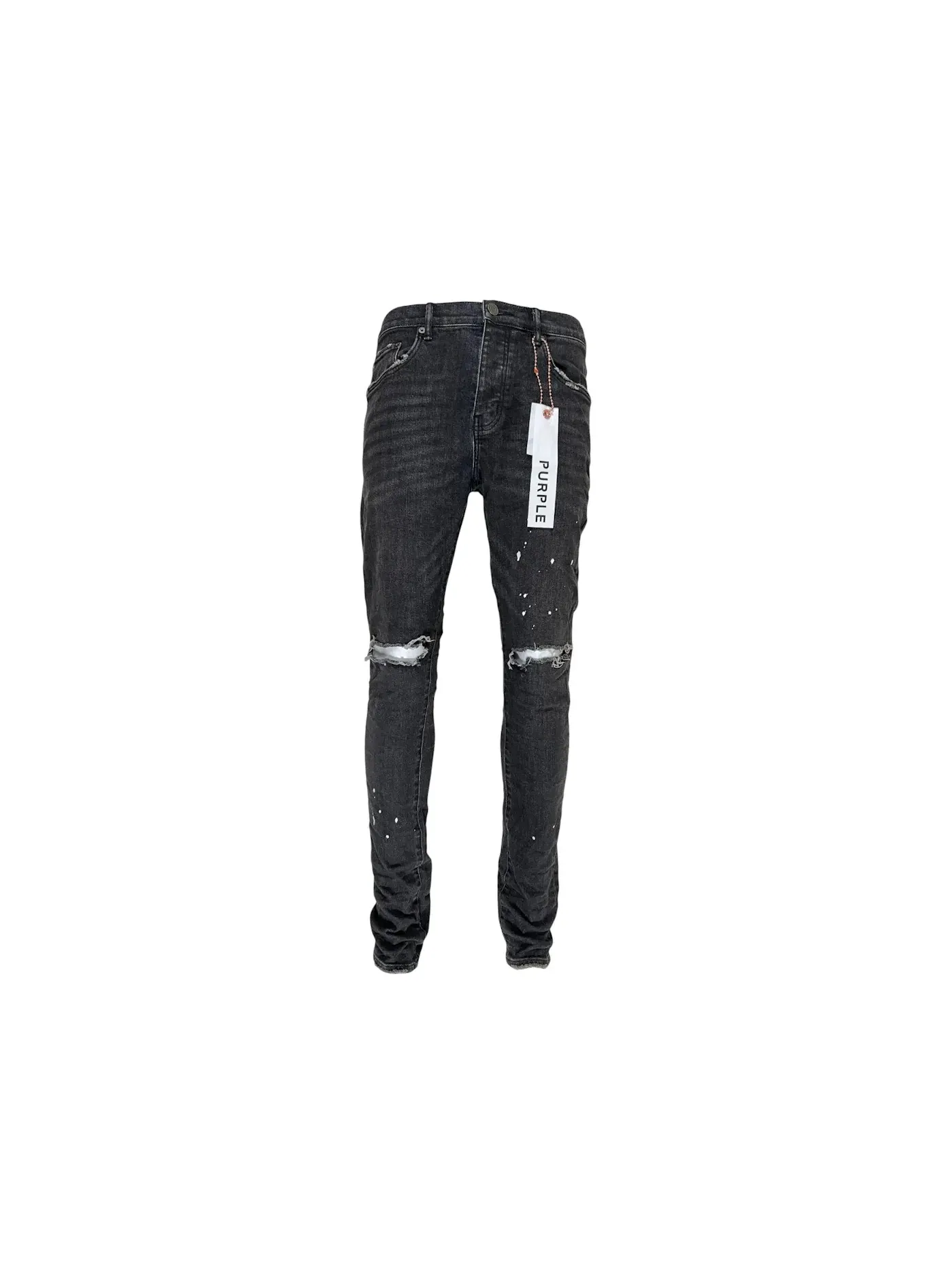 Мужские джинсы с эффектом распыления Black Over Spray Core Jeans Purple Brand — изображение 1 из 1, черный