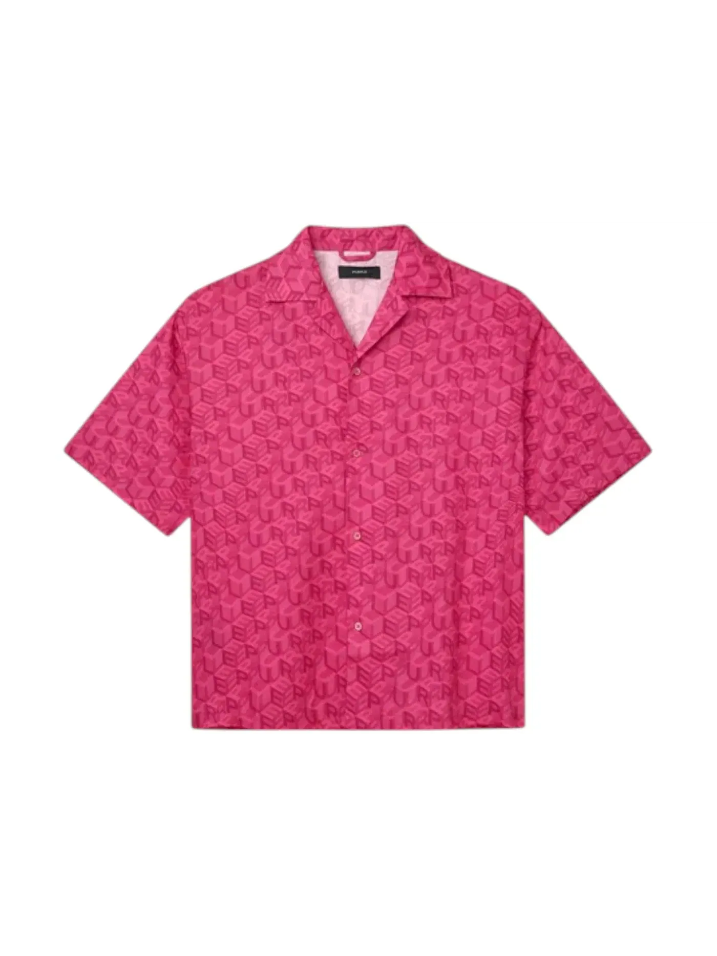 Мужская рубашка с монограммой Purple Brand Cube Monogram Shirt — изображение 1 из 1, розовый