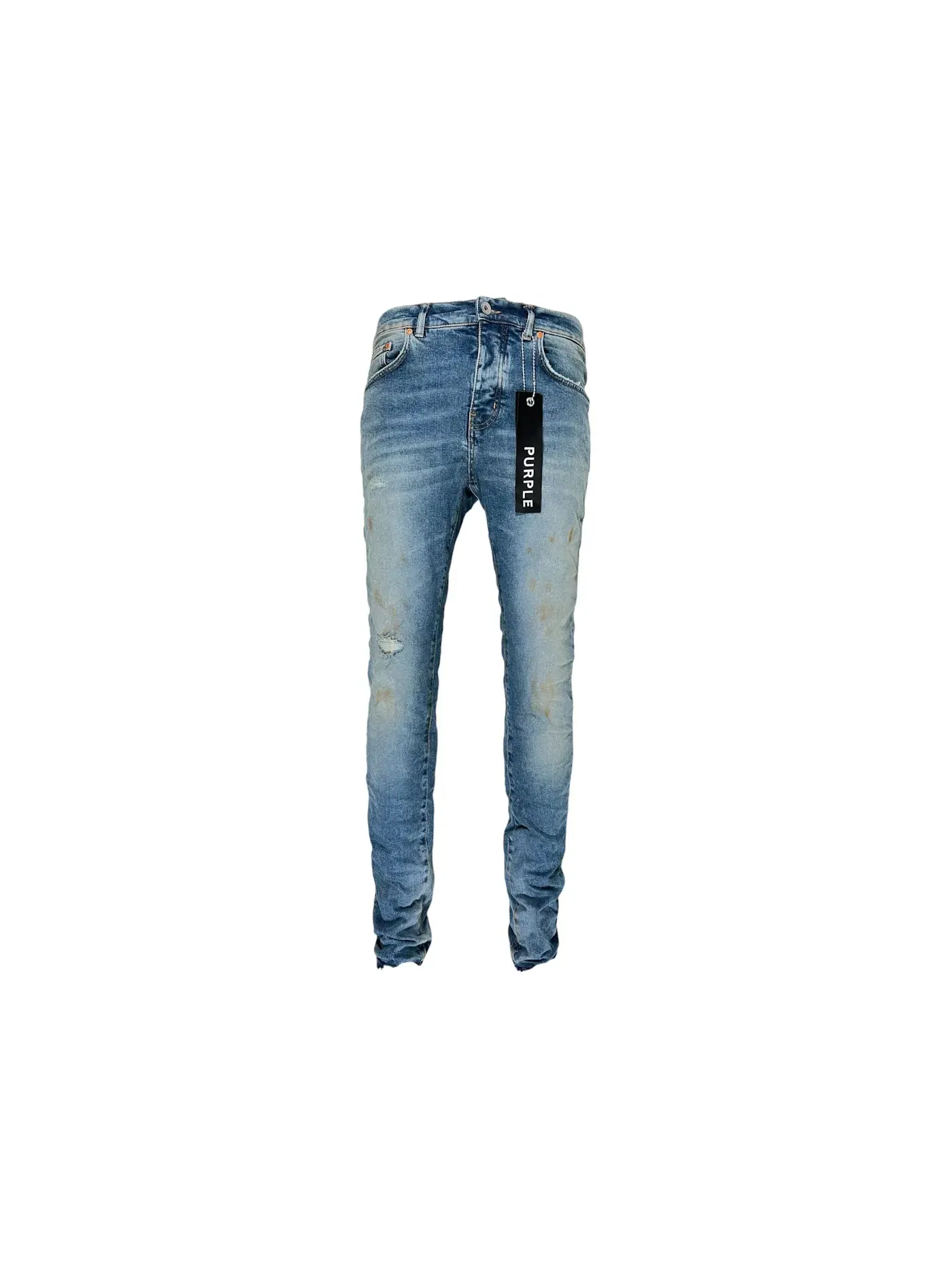 Мужские джинсы с потертостями Purple Brand Jean — изображение 1 из 3, светлый индиго