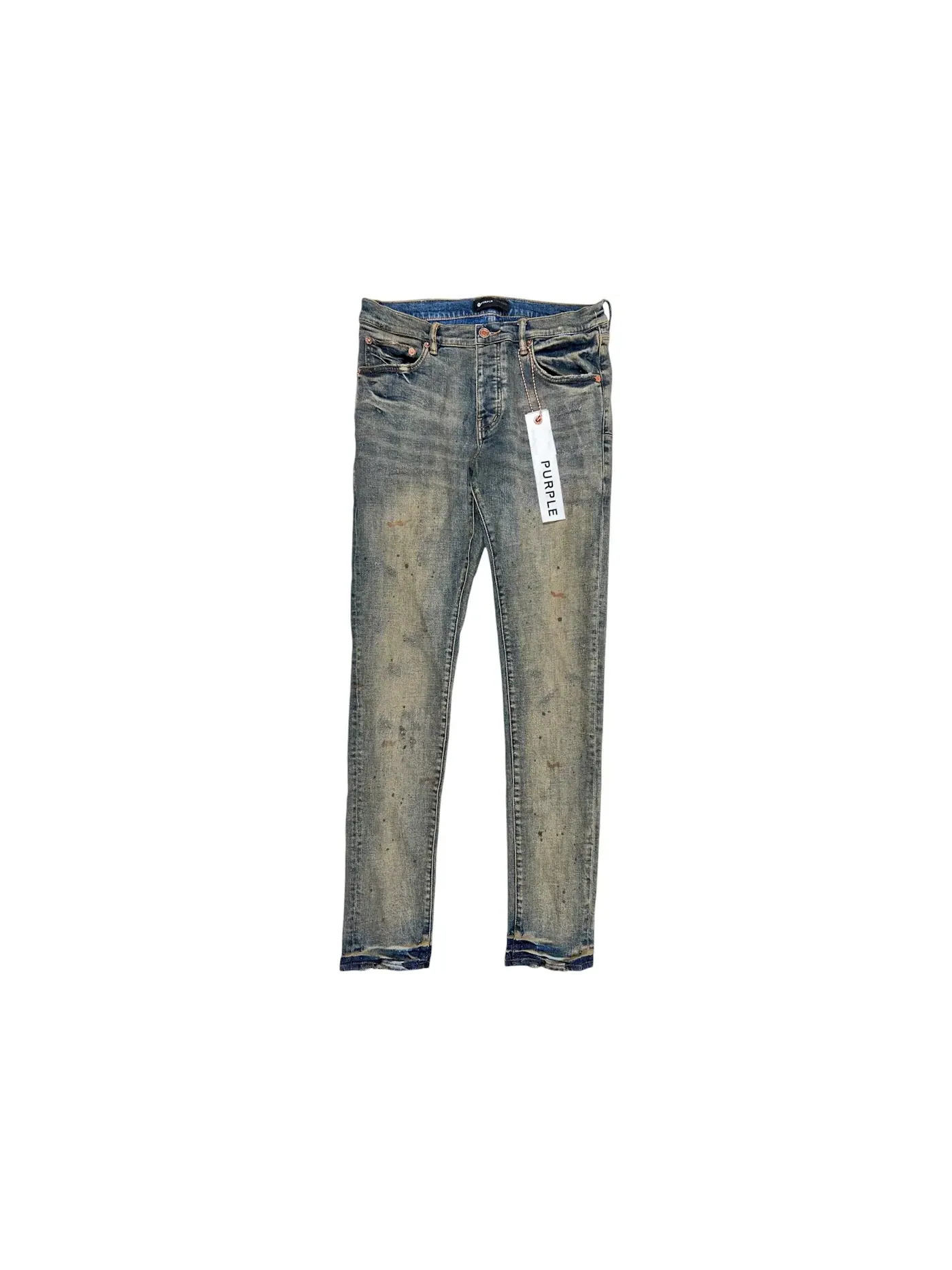 Мужские джинсы с потертостями Purple Brand Jeans — изображение 1 из 2, синий