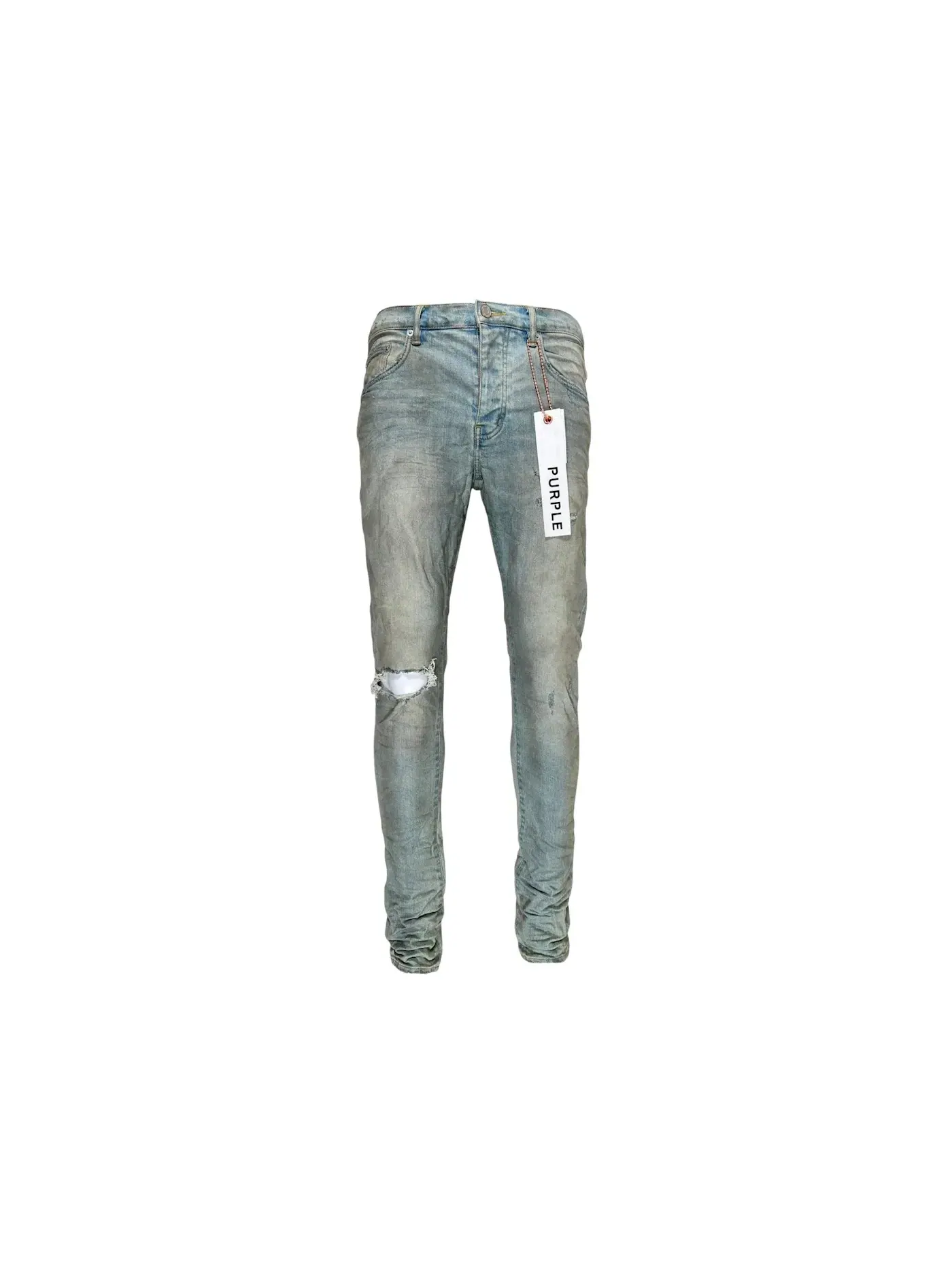 Мужские джинсы с эффектом потертости Jeans Purple Brand — изображение 1 из 1, светлый индиго