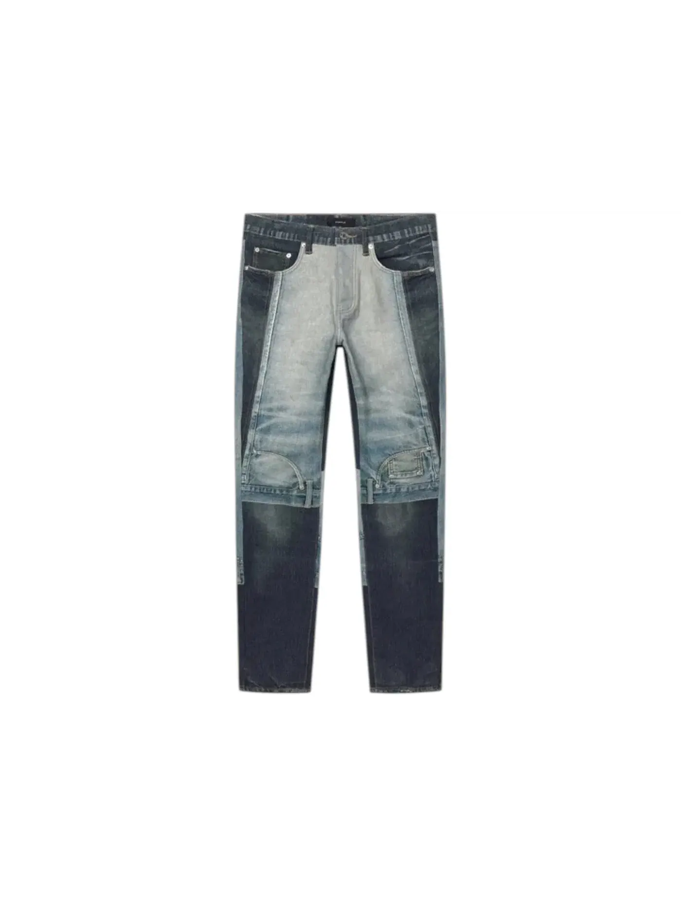 Мужские джинсы с заниженной талией Purple Brand Jean — изображение 1 из 1, светлый/темный индиго