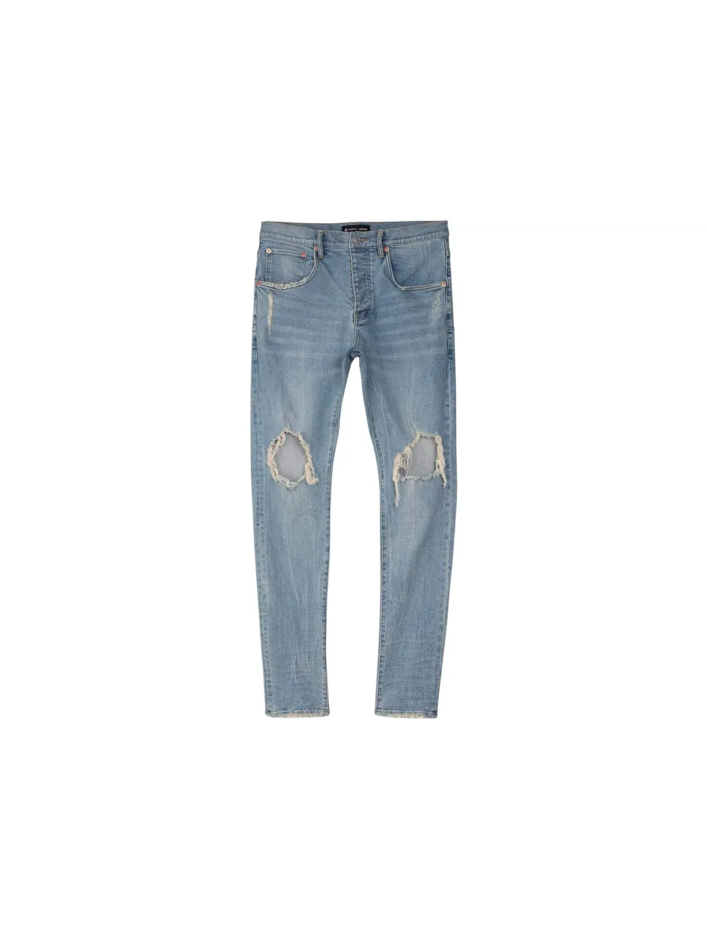 Мужские джинсы с заниженной посадкой и сужением к низу Purple Brand Jean — изображение 1 из 1, светлый индиго