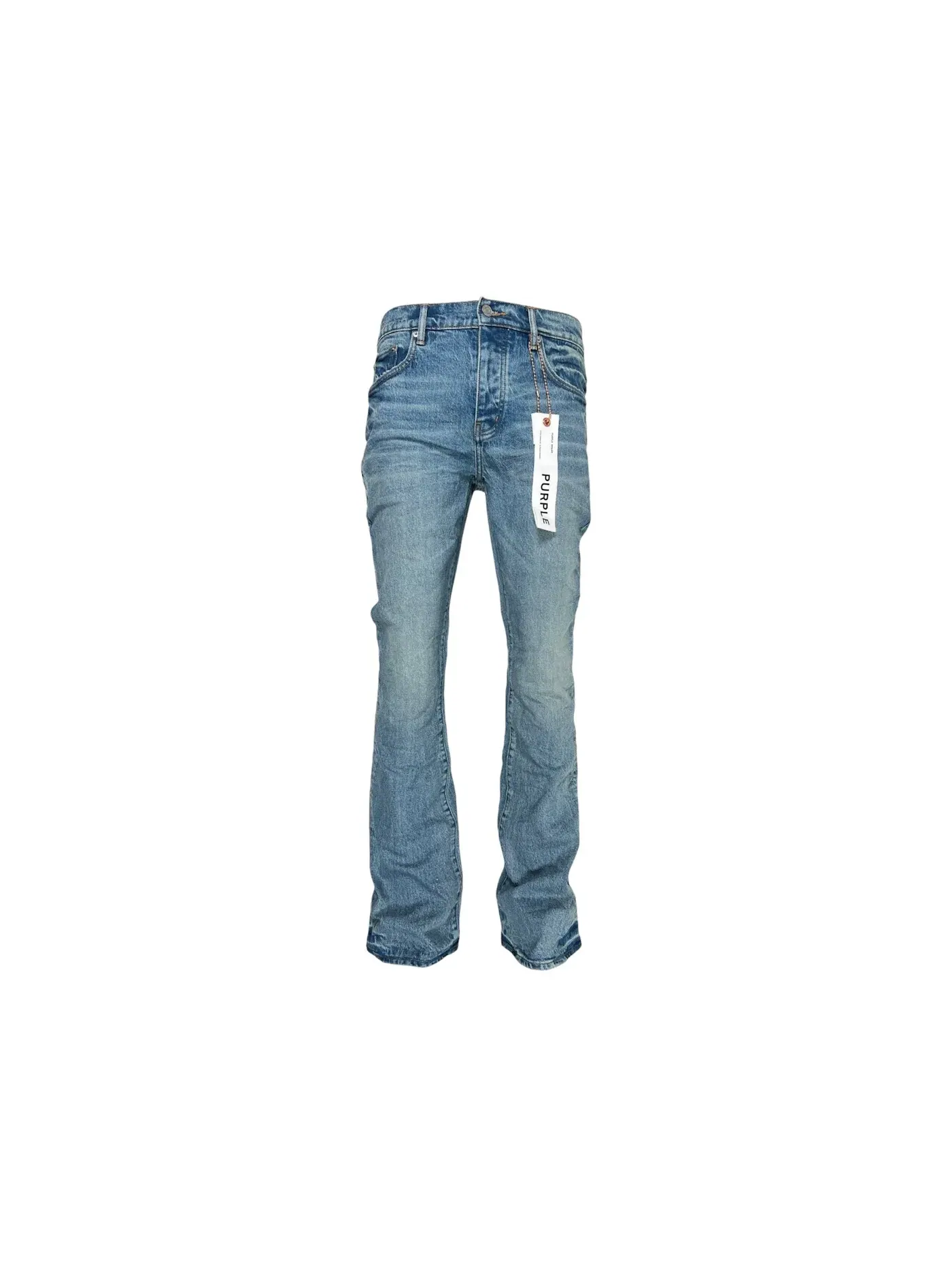 Мужские джинсы клеш с потертостями Jean Purple Brand — изображение 1 из 2, синий