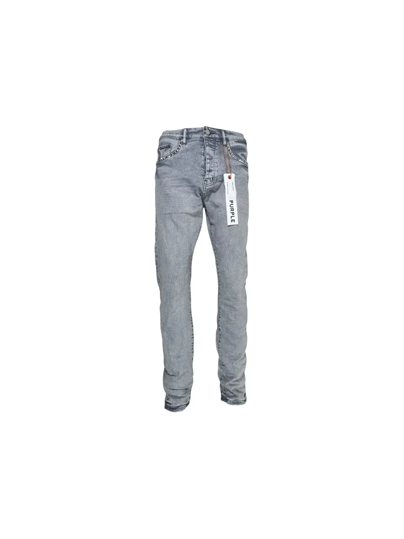 Мужские джинсы с заклепками Jean Purple Brand — изображение 1 из 2, серый
