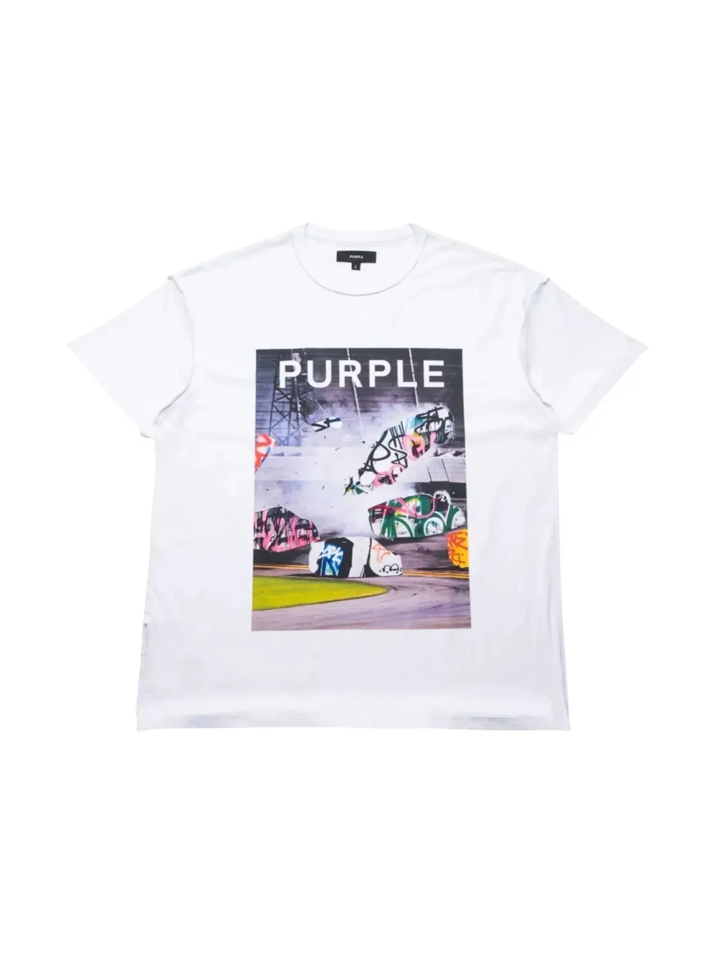 Мужская футболка с принтом Purple Brand — изображение 1 из 1, белый