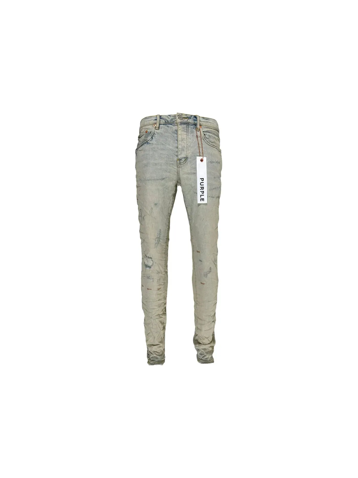 Мужские джинсы с ремонтными деталями Jean Purple Brand — изображение 1 из 2, светлый индиго
