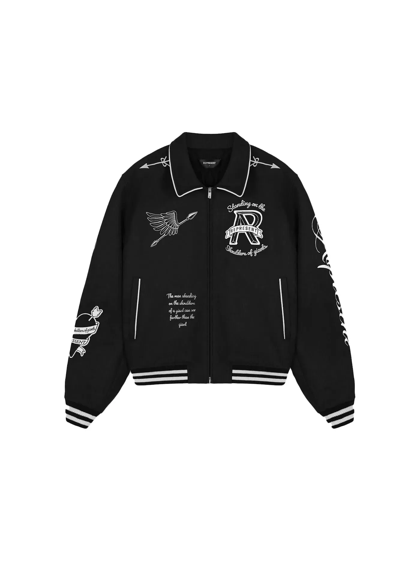 Мужская куртка-бомбер из шерсти с принтом херувима Cherub Wool Varsity Jacket Represent