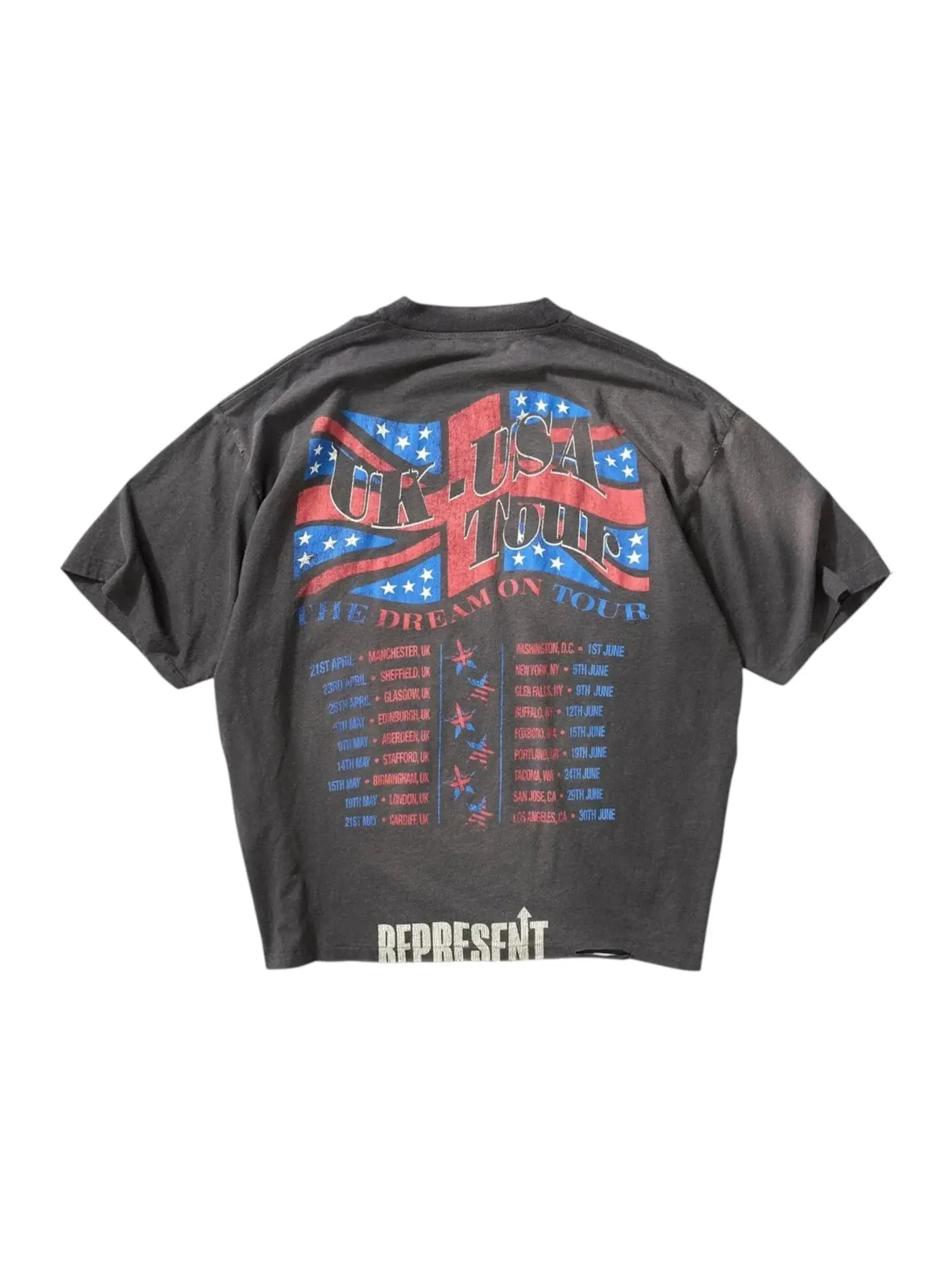 Мужская футболка с принтом Represent Dream On Tour — изображение 2 из 2, серый