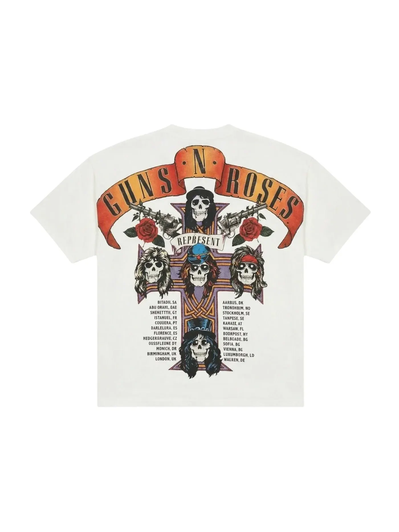Мужская футболка с принтом Represent GN'R Tour T-shirt — изображение 2 из 2, белый
