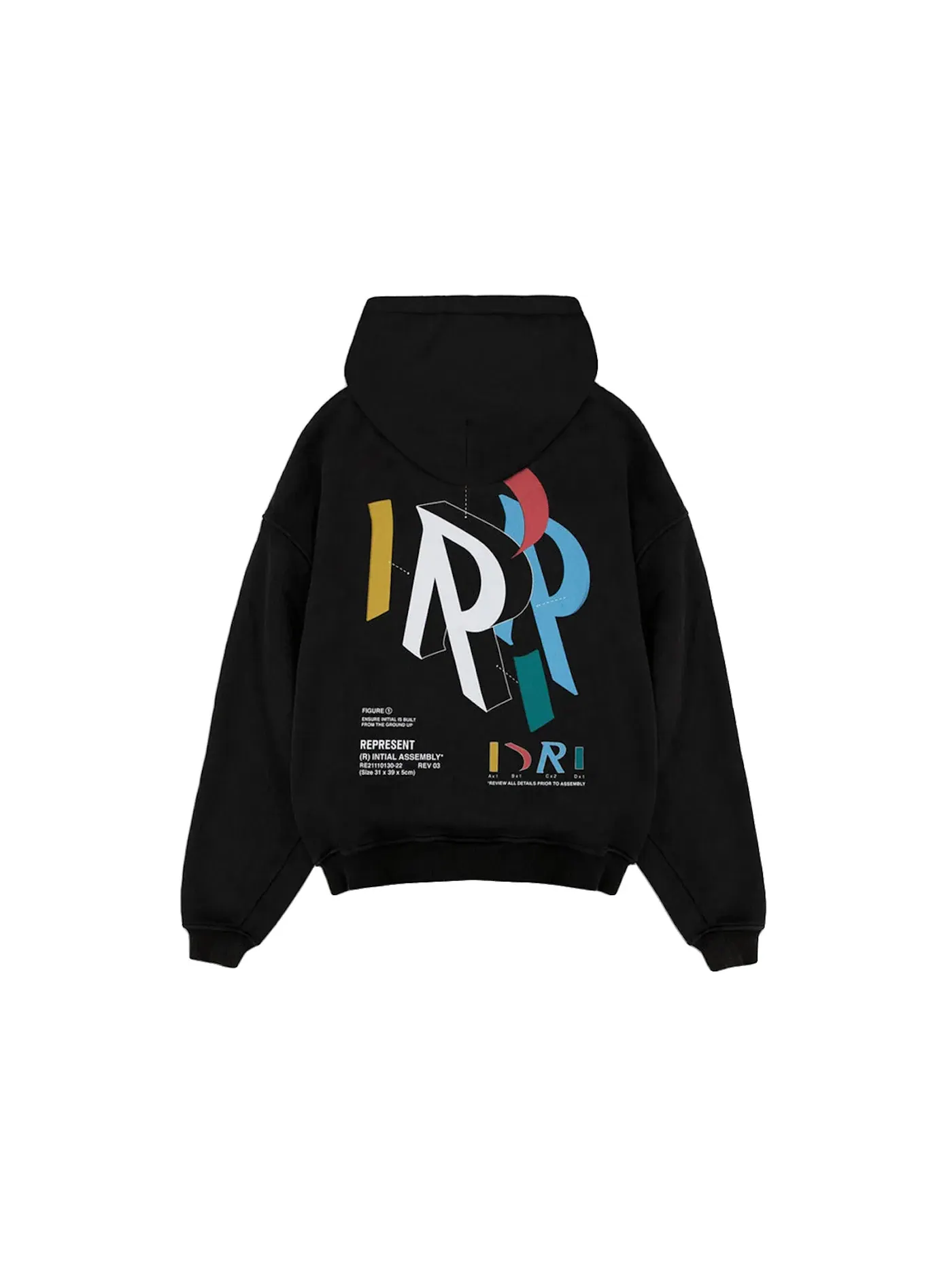 Мужской худи с принтом Represent Hoodie — изображение 2 из 2, черный