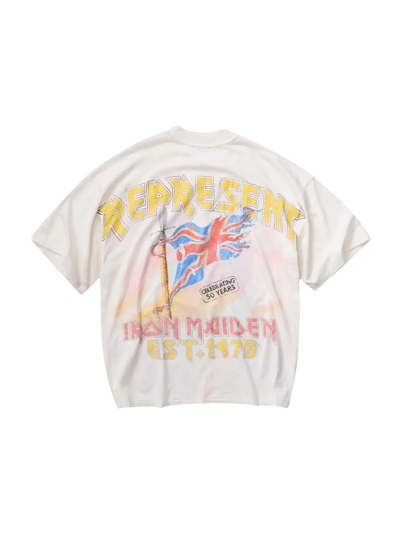Мужская футболка с принтом Iron Maiden Steed Represent — изображение 2 из 2, белый