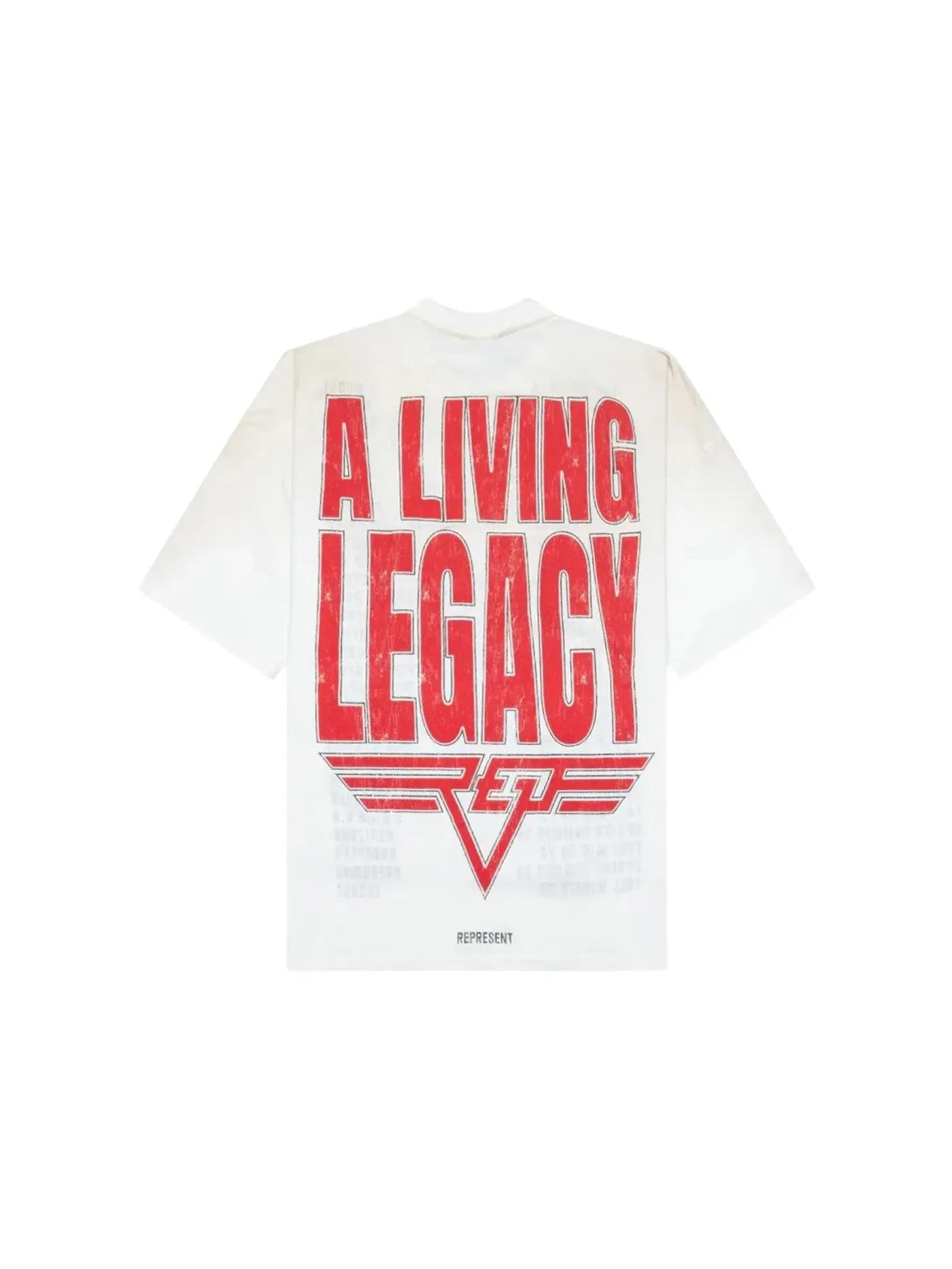 Мужская футболка с принтом Living Legacy Tee Represent, Washed Ecru — изображение 2 из 2
