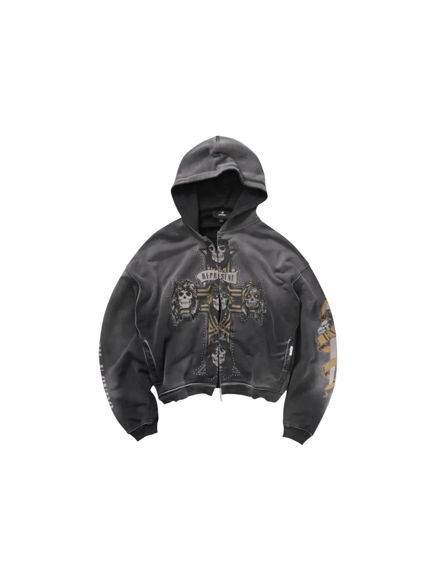 Мужская худи на молнии с принтом Cross Zip Through Hoodie Represent