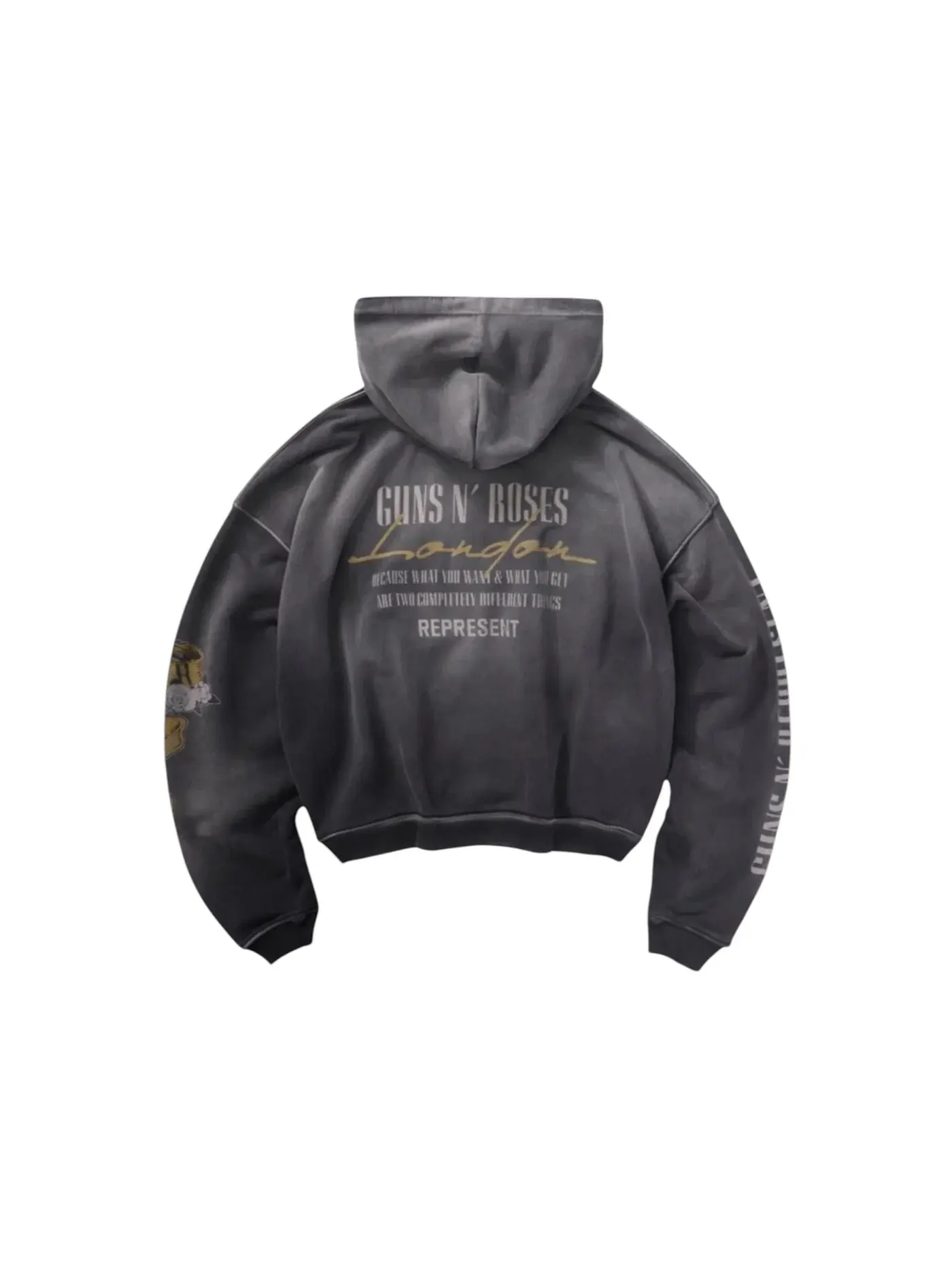 Мужская худи на молнии с принтом Cross Zip Through Hoodie Represent — изображение 2 из 2, черный