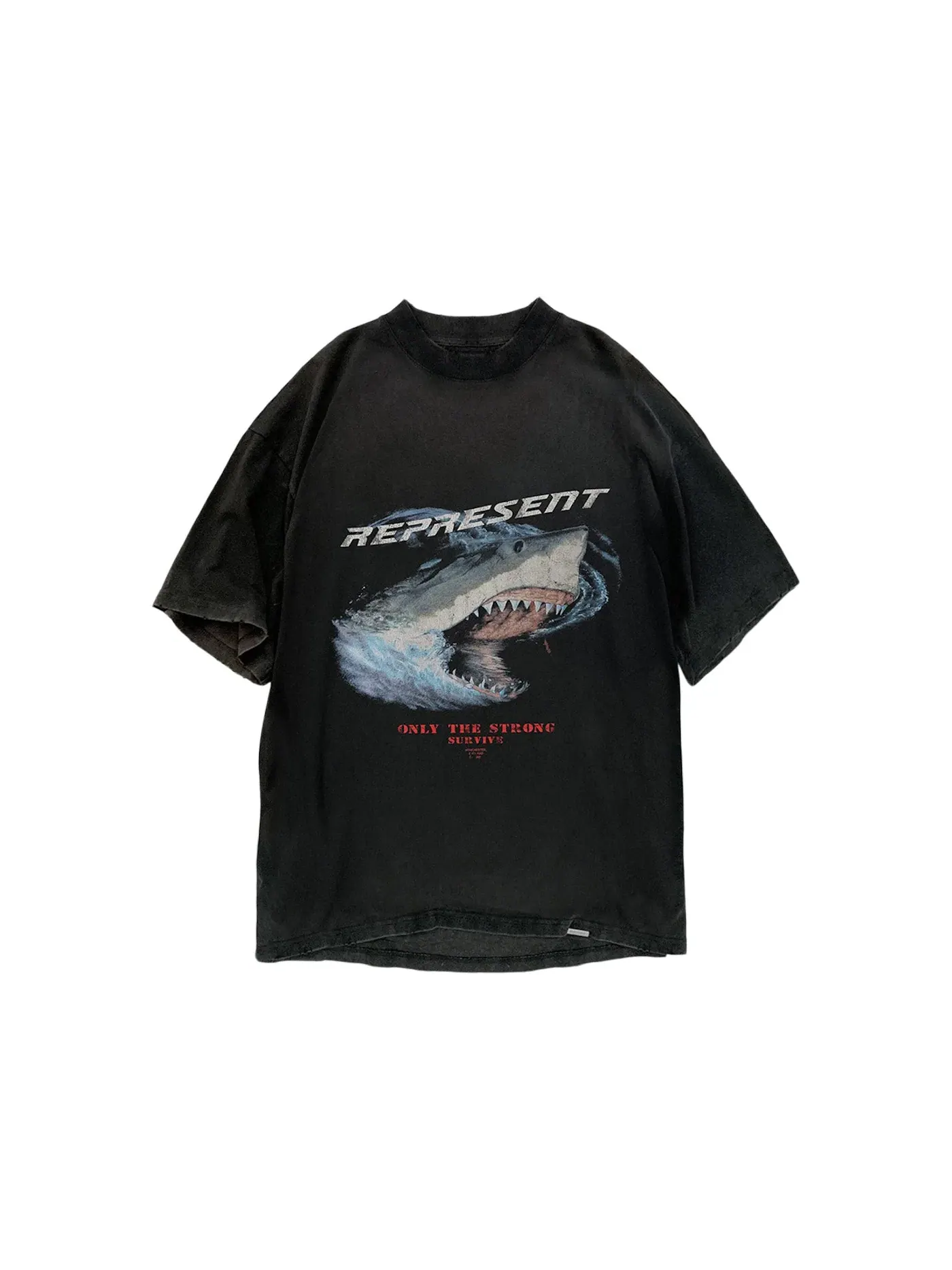 Мужская футболка с принтом Represent Only The Strong Survive Shark