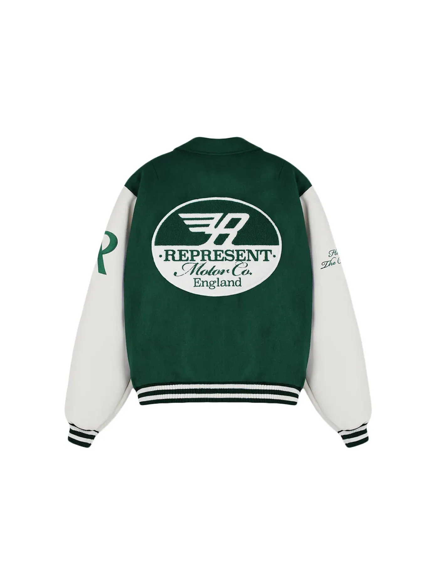 Мужская бомбер-куртка с принтом Racing Team Varsity Jacket Represent — изображение 2 из 2, зеленый