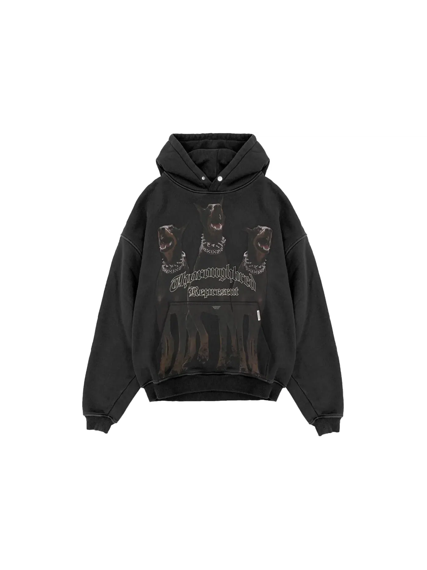 Мужской оверсайз худи с длинным рукавом Represent Hoodie — изображение 1 из 1, винтажный черный