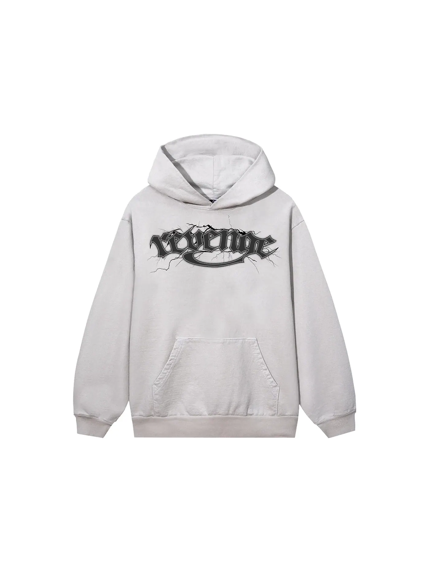 Мужской худи с принтом Revenge Electricity Hoodie Cement — изображение 1 из 1, цементный