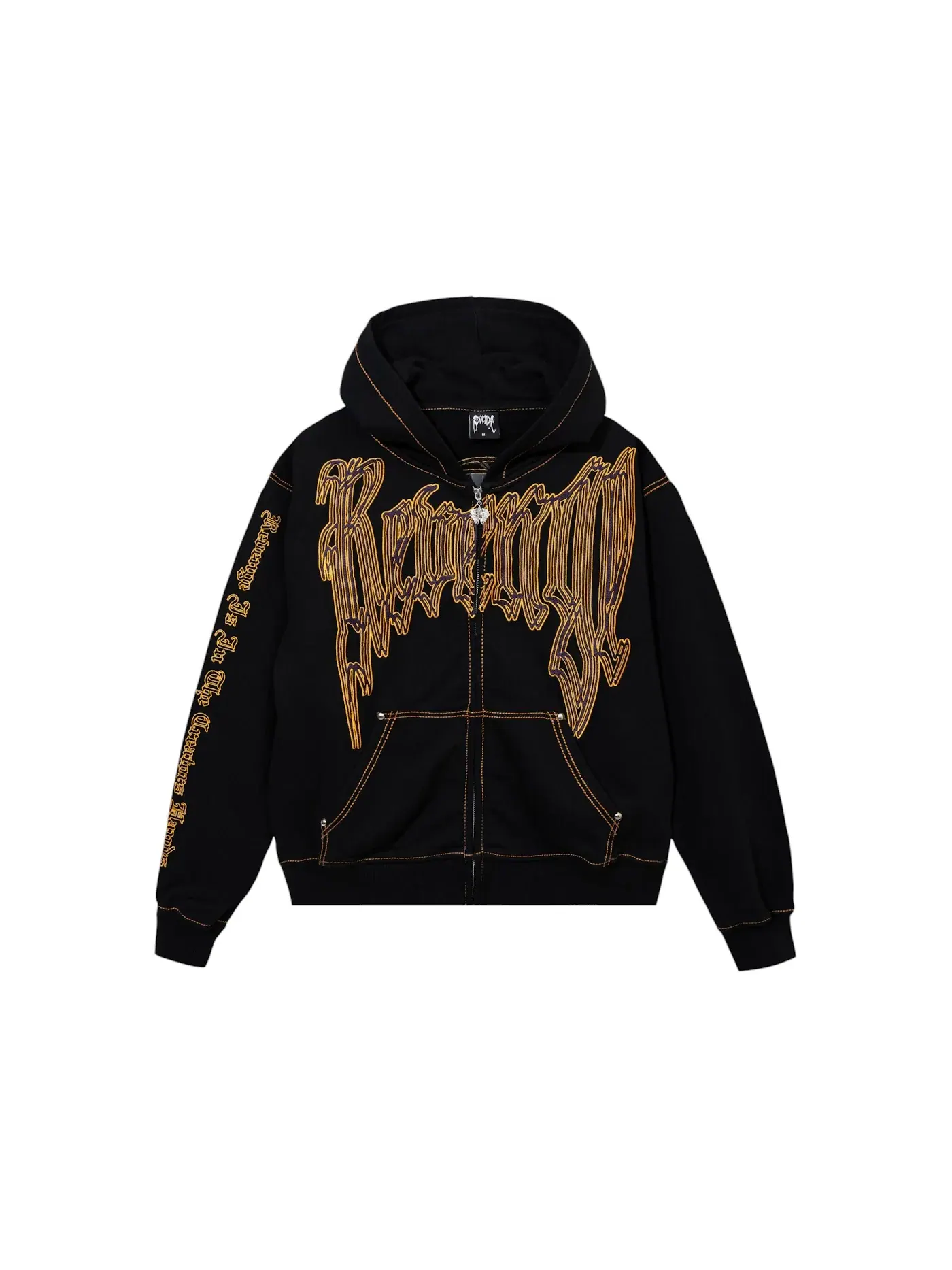 Мужская худи с контрастными швами Revenge Hoodie — изображение 1 из 2, черный/фиолетовый