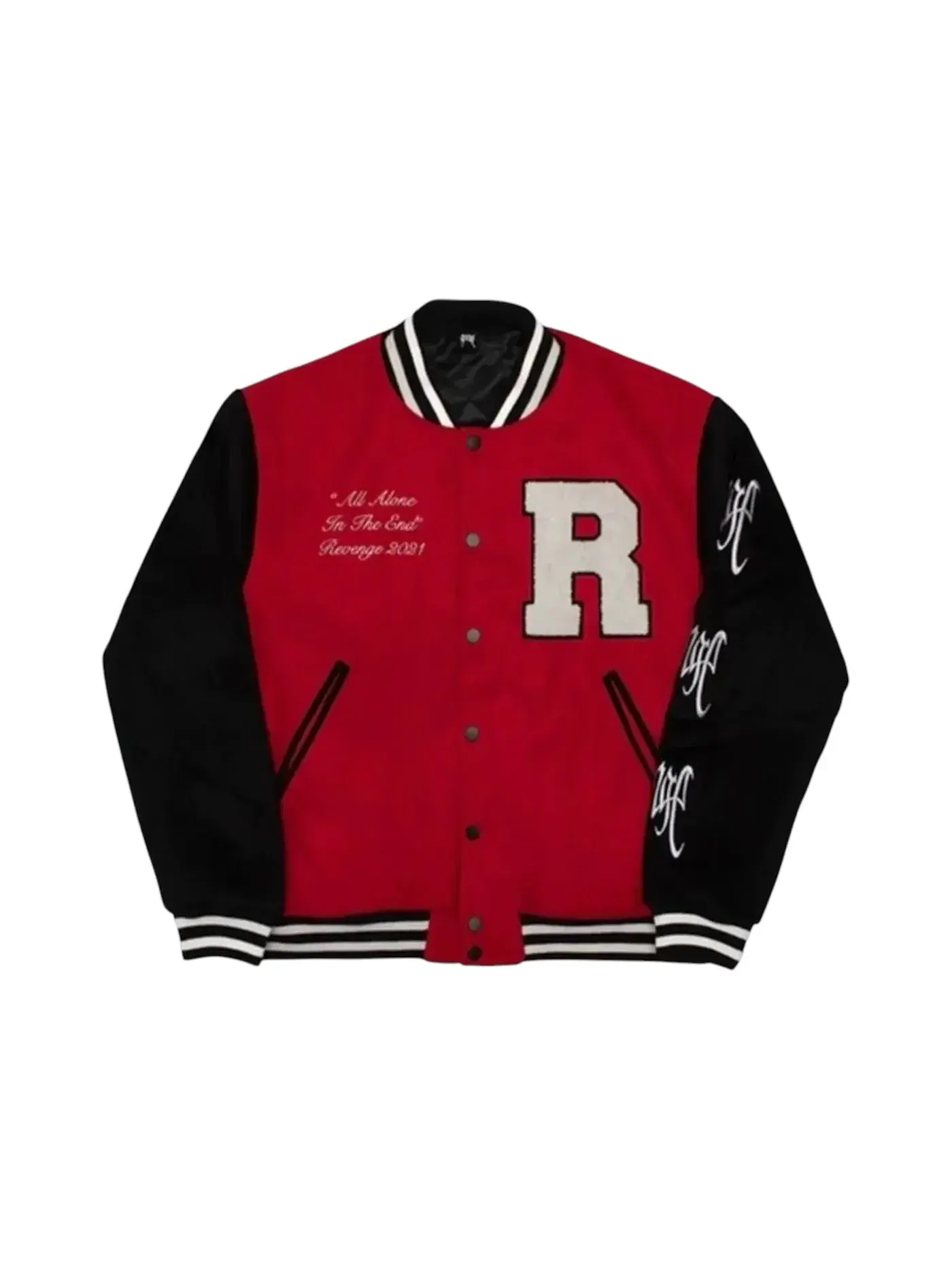 Мужская куртка с принтом Varsity Skull Revenge — изображение 1 из 2, красный