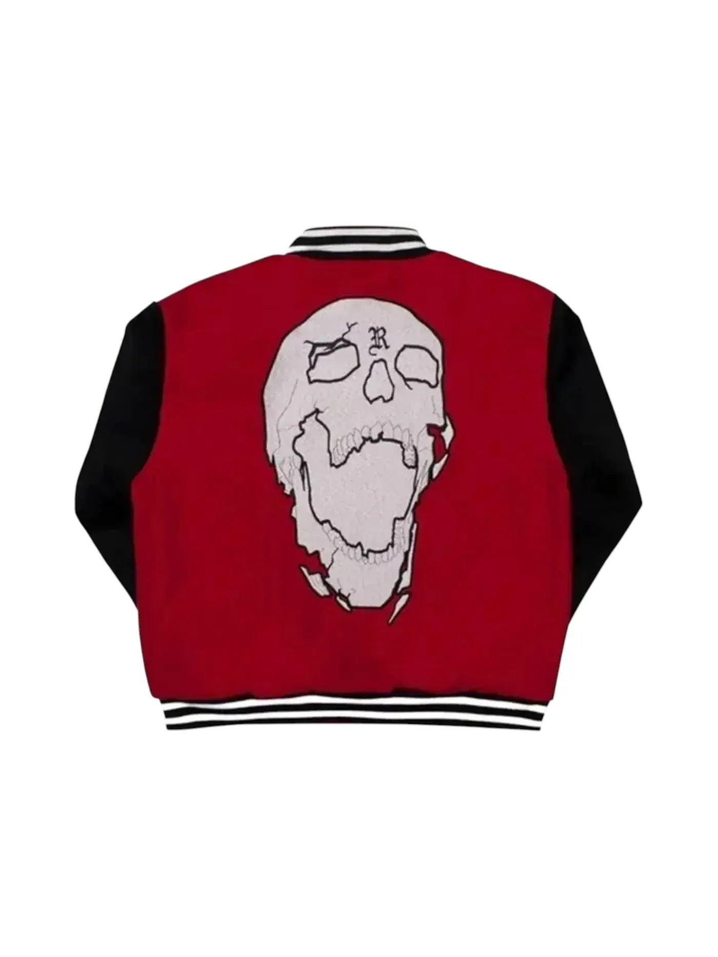 Мужская куртка с принтом Varsity Skull Revenge — изображение 2 из 2, красный