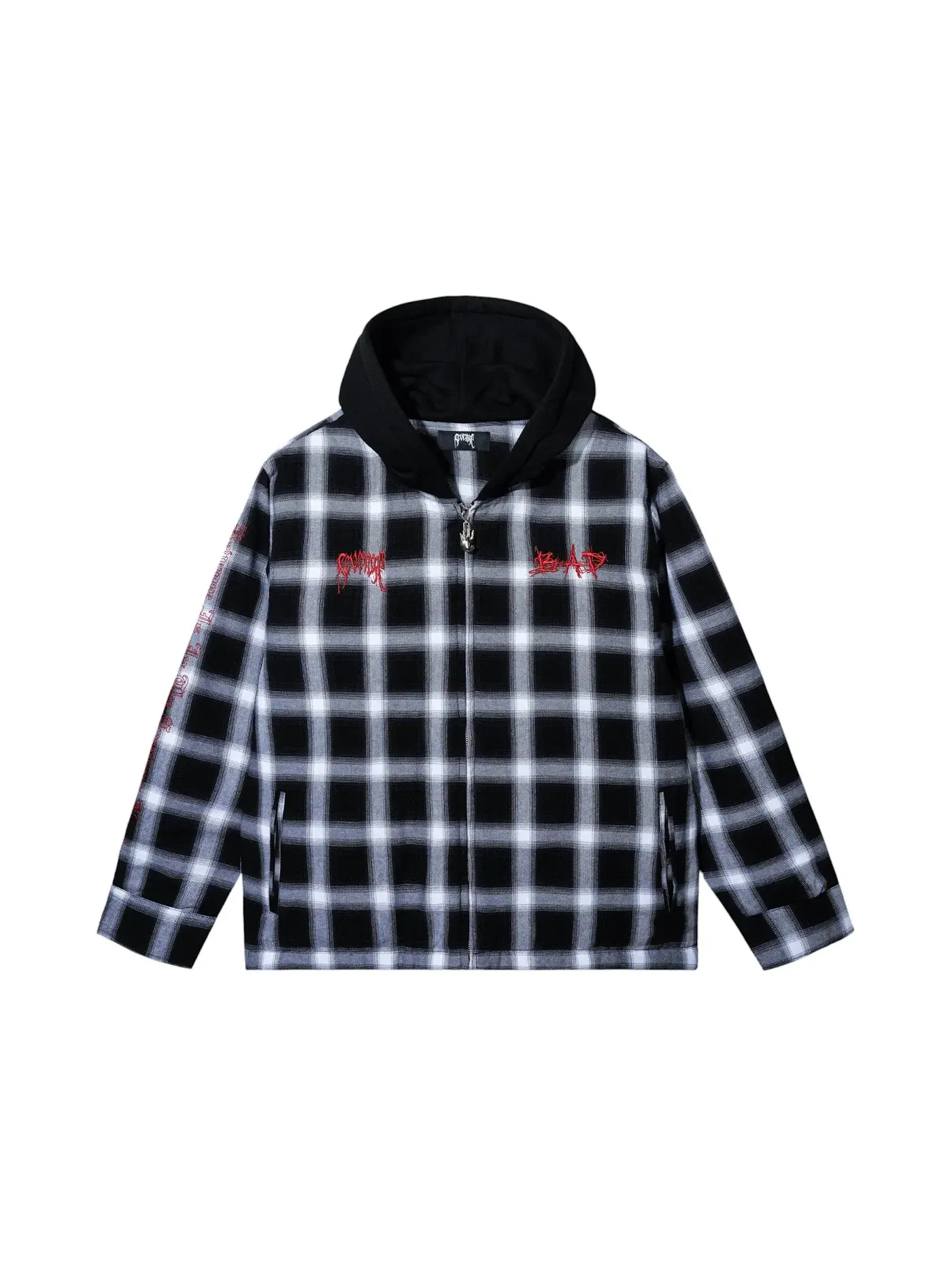 Мужская худи-фланель с принтом Revenge Flannel — изображение 1 из 2, черный/красный