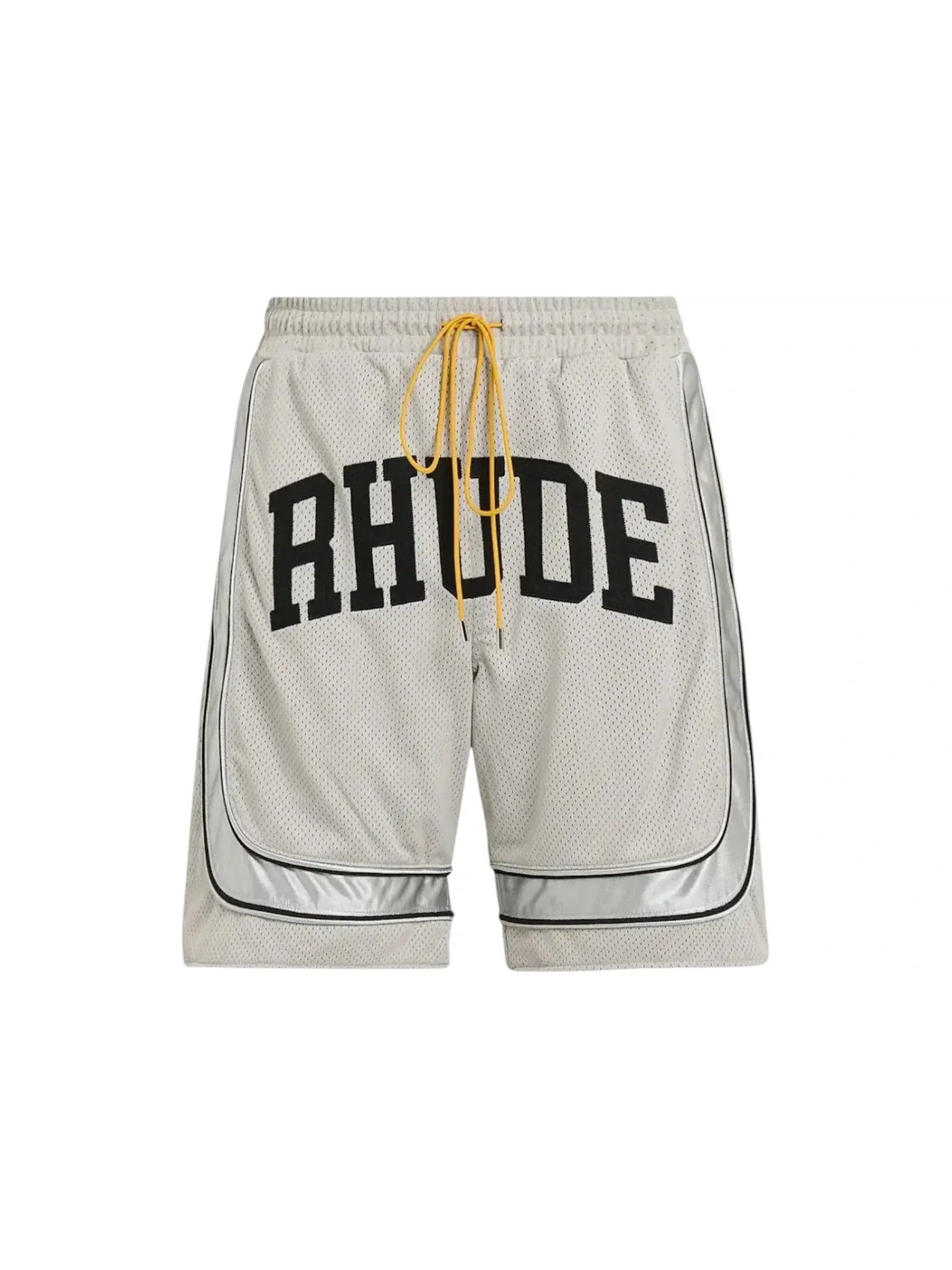 Мужские шорты Mesh Collegiate Logo Rhude — изображение 1 из 1, серый/серебристый