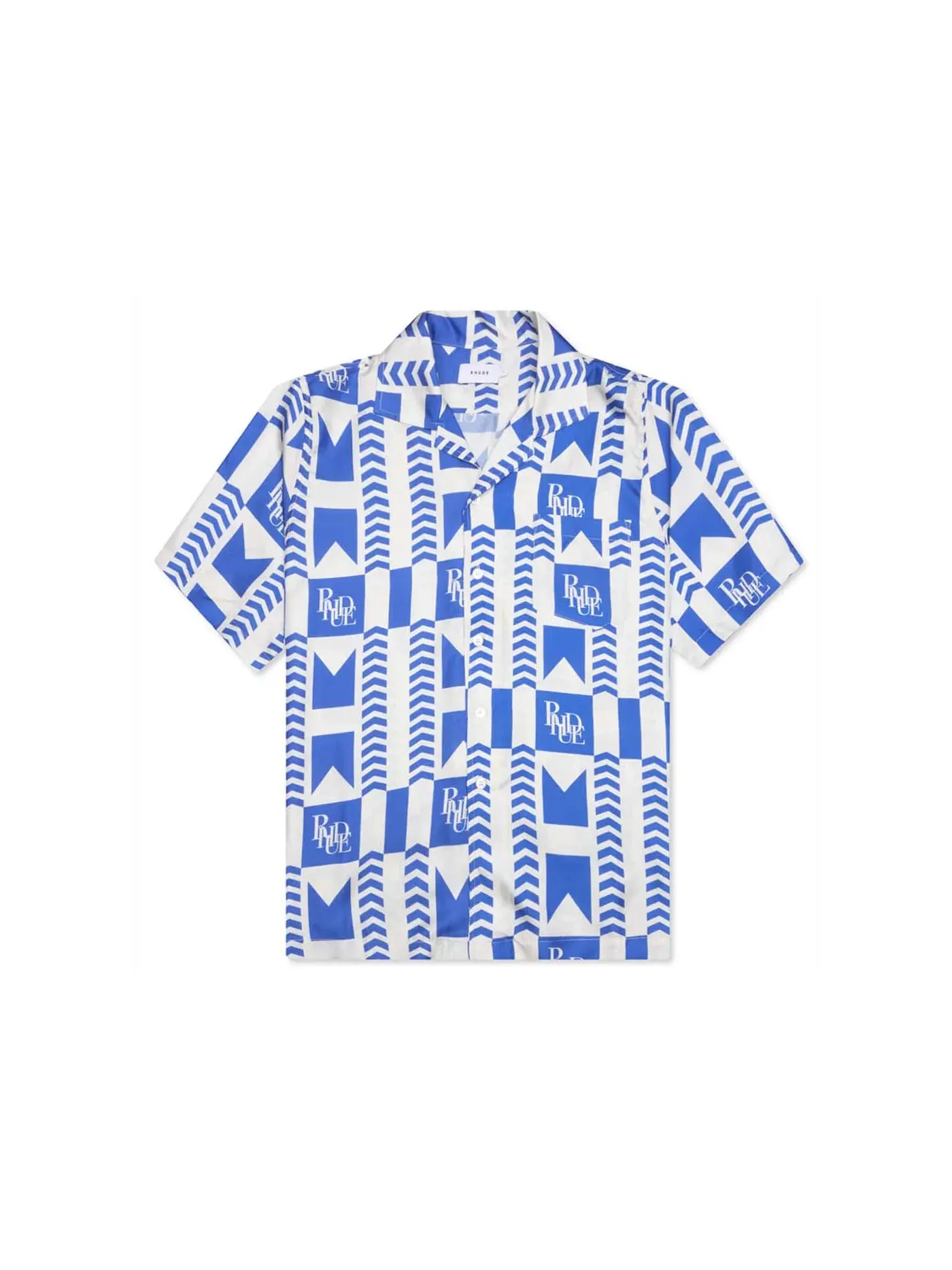Мужская рубашка с принтом Shirt Rhude — изображение 1 из 2, синий/слоновая кость