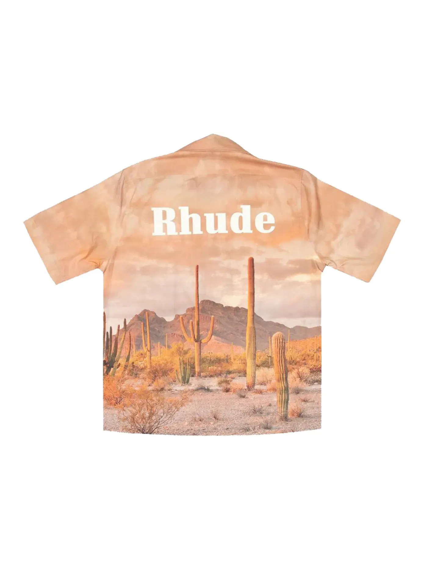 Мужская рубашка-поло с принтом Rhude — изображение 2 из 2, розовый