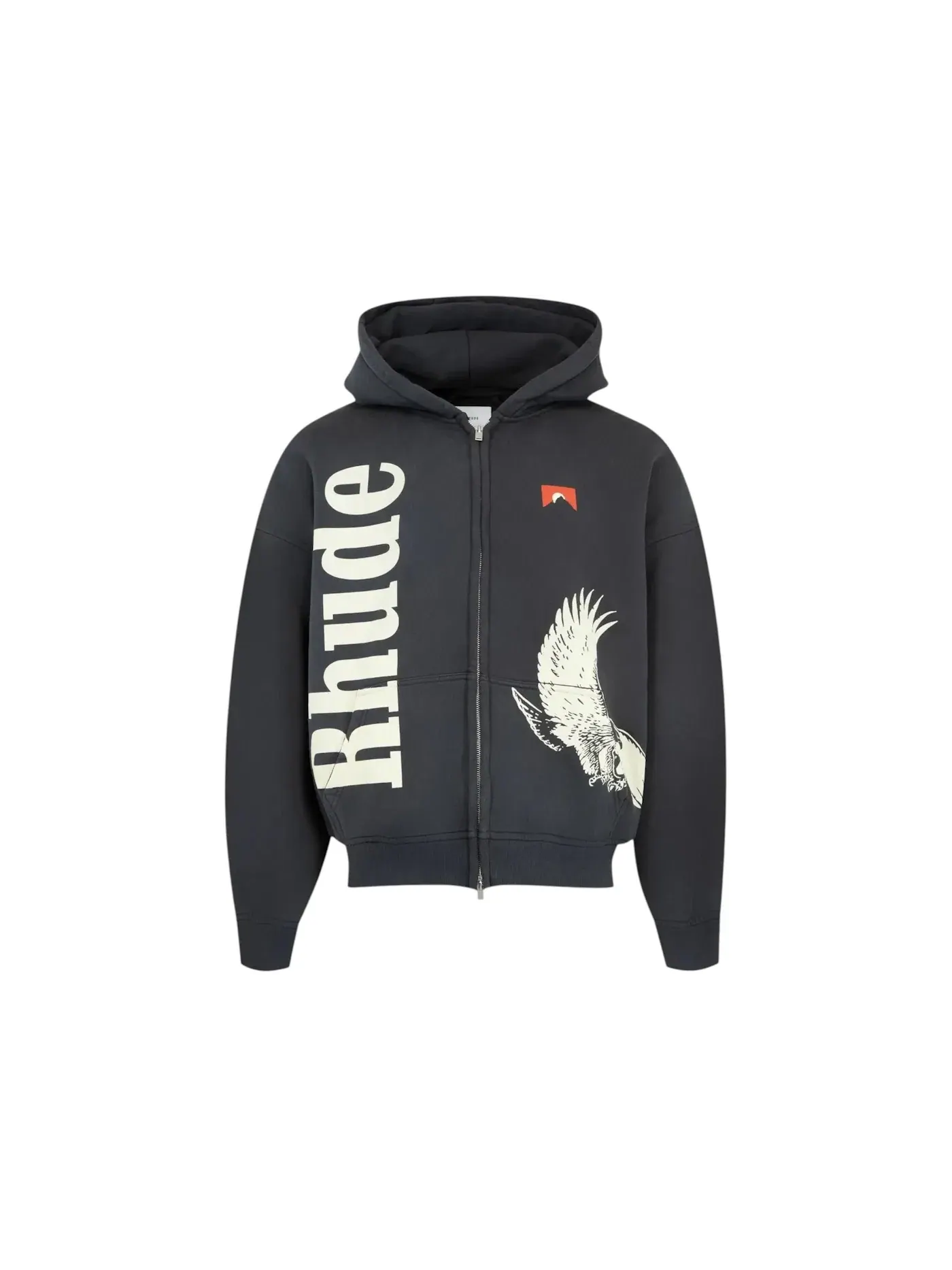 Мужская худи с принтом Eagle Pass Zip-Up Hoodie Rhude — изображение 1 из 3, винтажный черный/белый