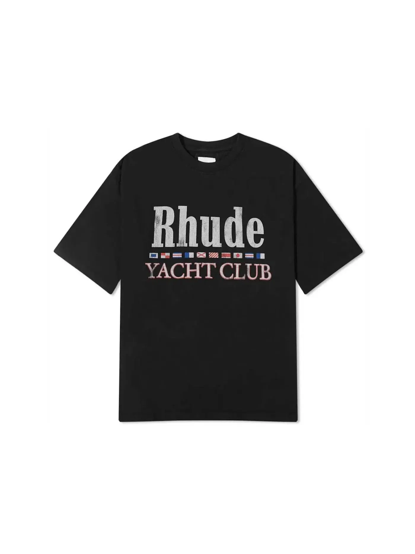 Мужская футболка с принтом Rhude — изображение 1 из 1, черный