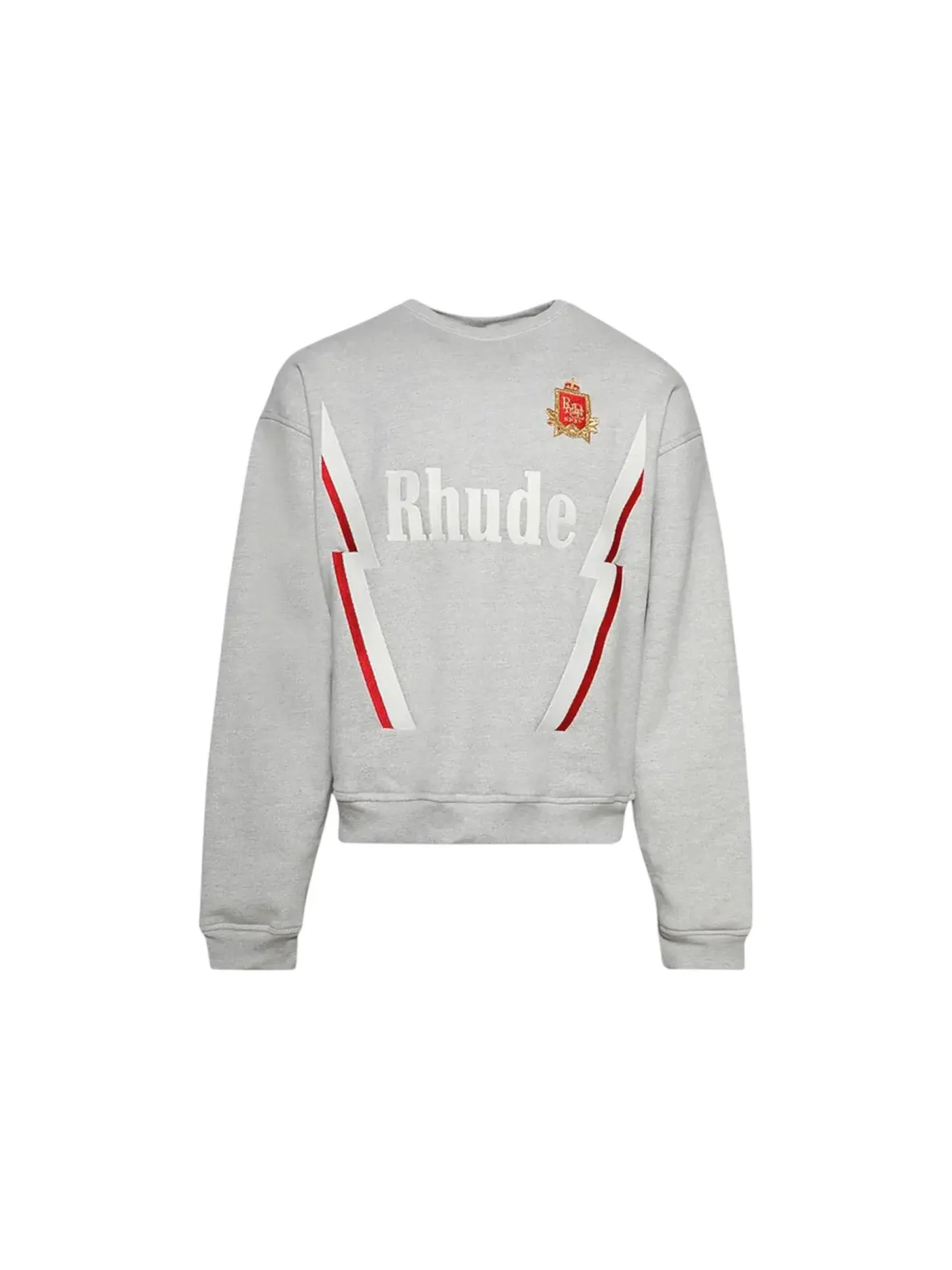 Мужской свитшот с принтом Crewneck Rhude — изображение 1 из 1, серый
