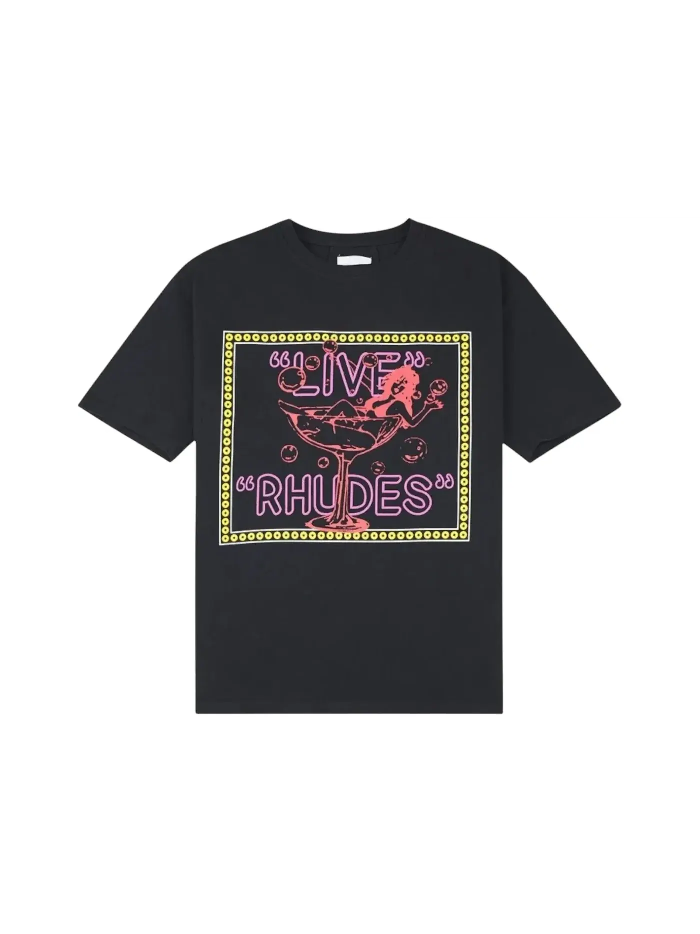 Мужская футболка с принтом Rhude Live Rhudes Tee Vintage T-Shirt Rhude — изображение 1 из 2, черный