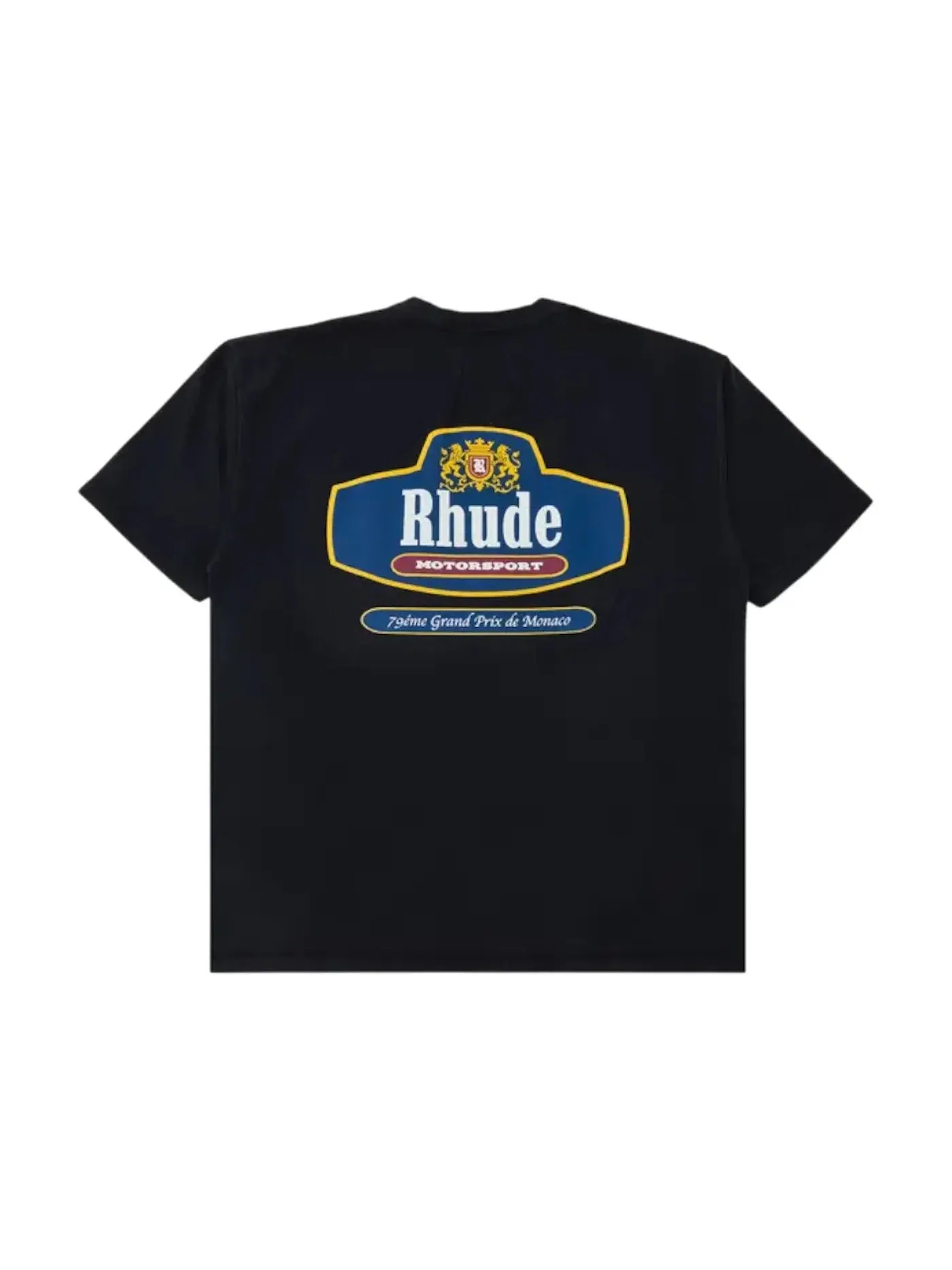 Мужская футболка с принтом Rhude Racing Crest Tee Rhude — изображение 2 из 2, черный/темно-синий