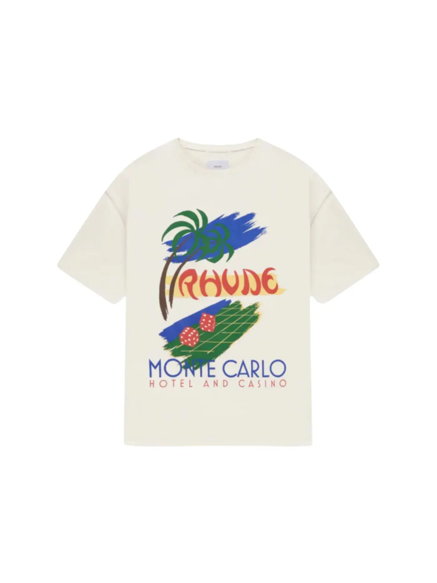 Мужская футболка с принтом Roulette T-shirt Rhude — изображение 1 из 1, винтажный белый