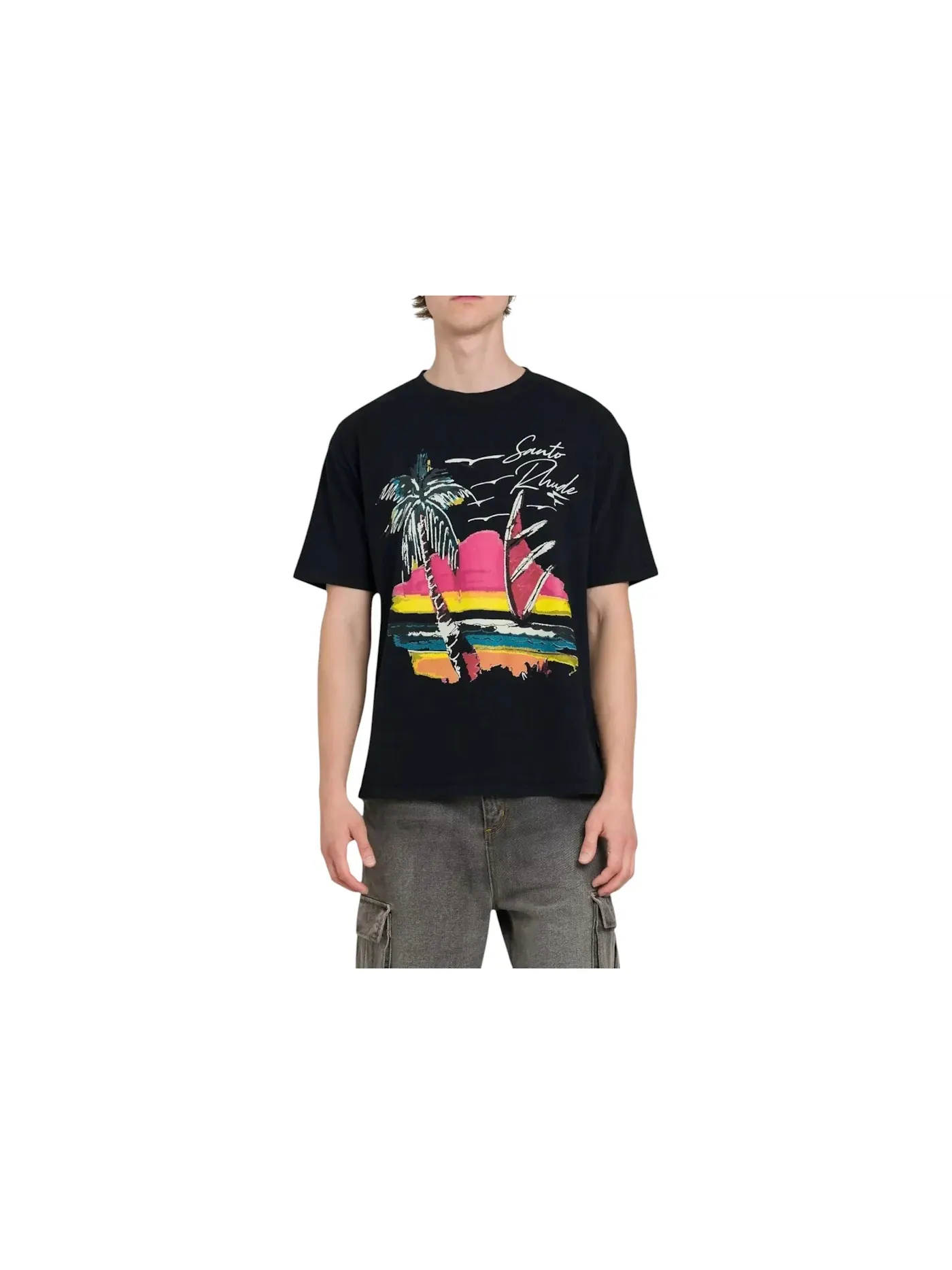 Мужская футболка с принтом Tee Rhude — изображение 1 из 3, черный