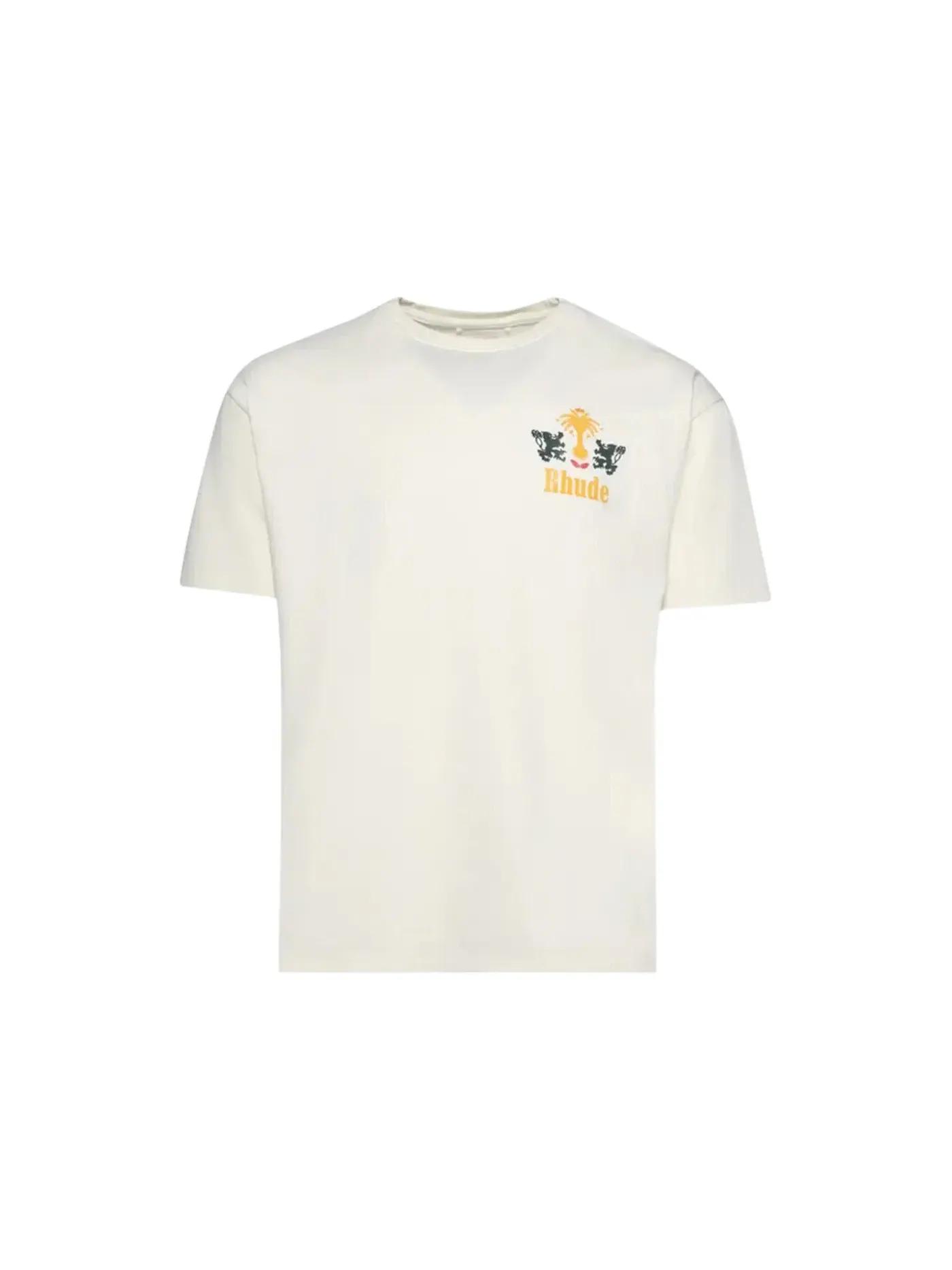 Мужская футболка с принтом Rhude T-Shirt — изображение 1 из 1, винтажный белый