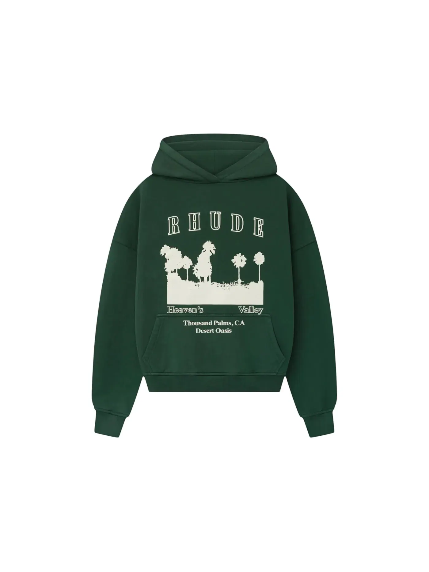 Мужской худи с принтом Thousand Palms Rhude — изображение 1 из 2, зеленый