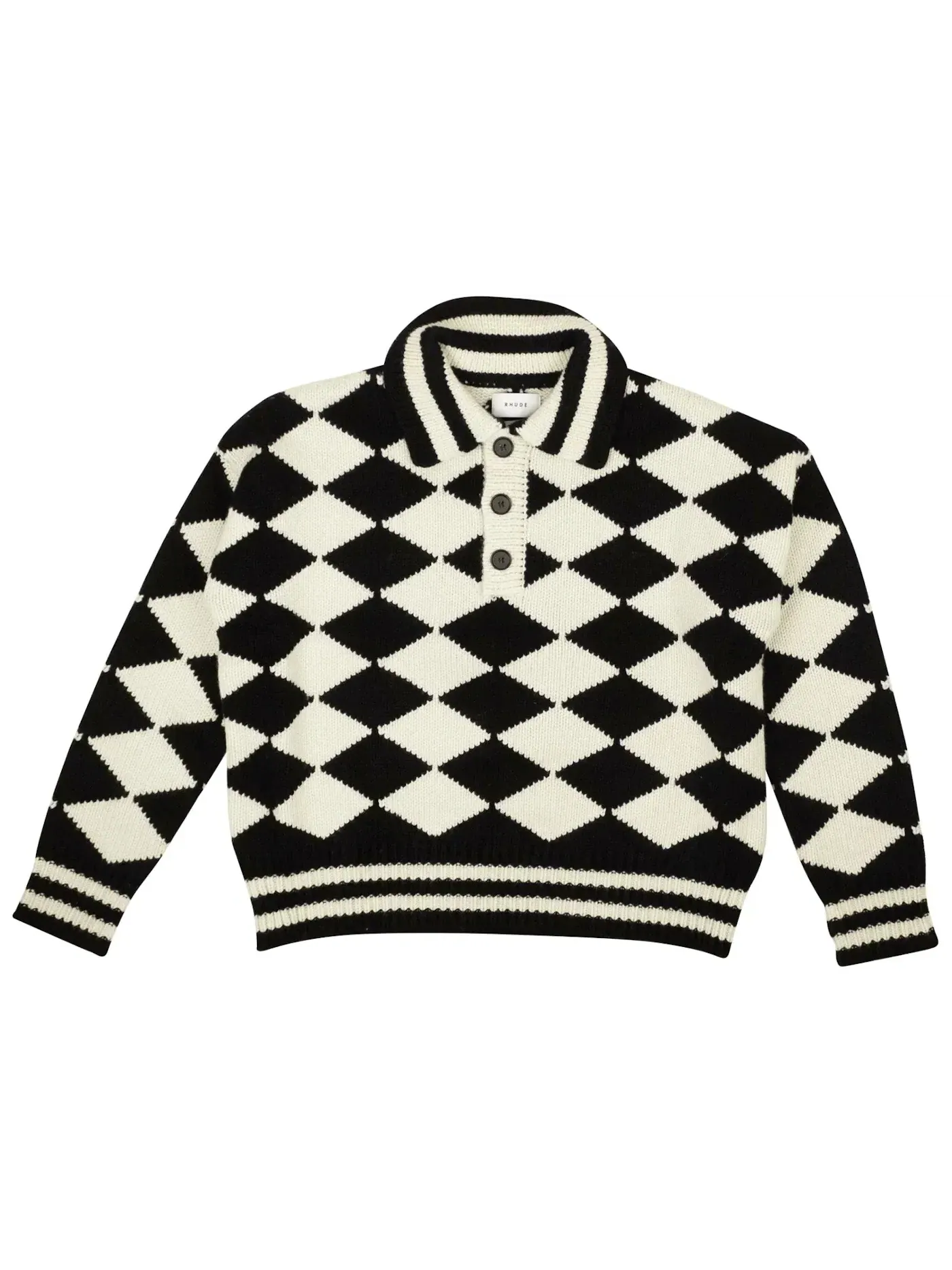 Мужской пуловер с принтом Rhude x McLaren Flag Polo — изображение 1 из 2, белый/черный