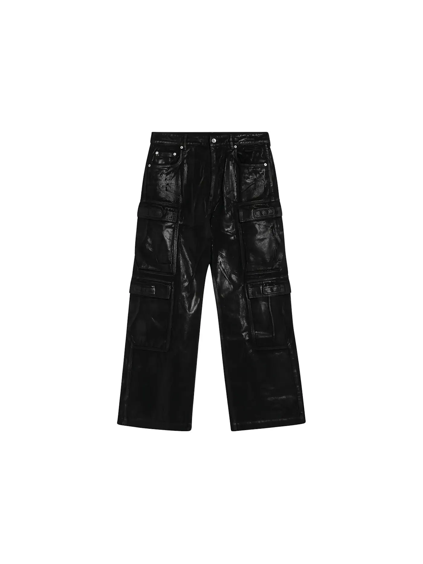 Мужские джинсы с карго-карманами Rick Owens DRKSHDW Double Cargo Foil Jeans (2025) — изображение 1 из 1, черный