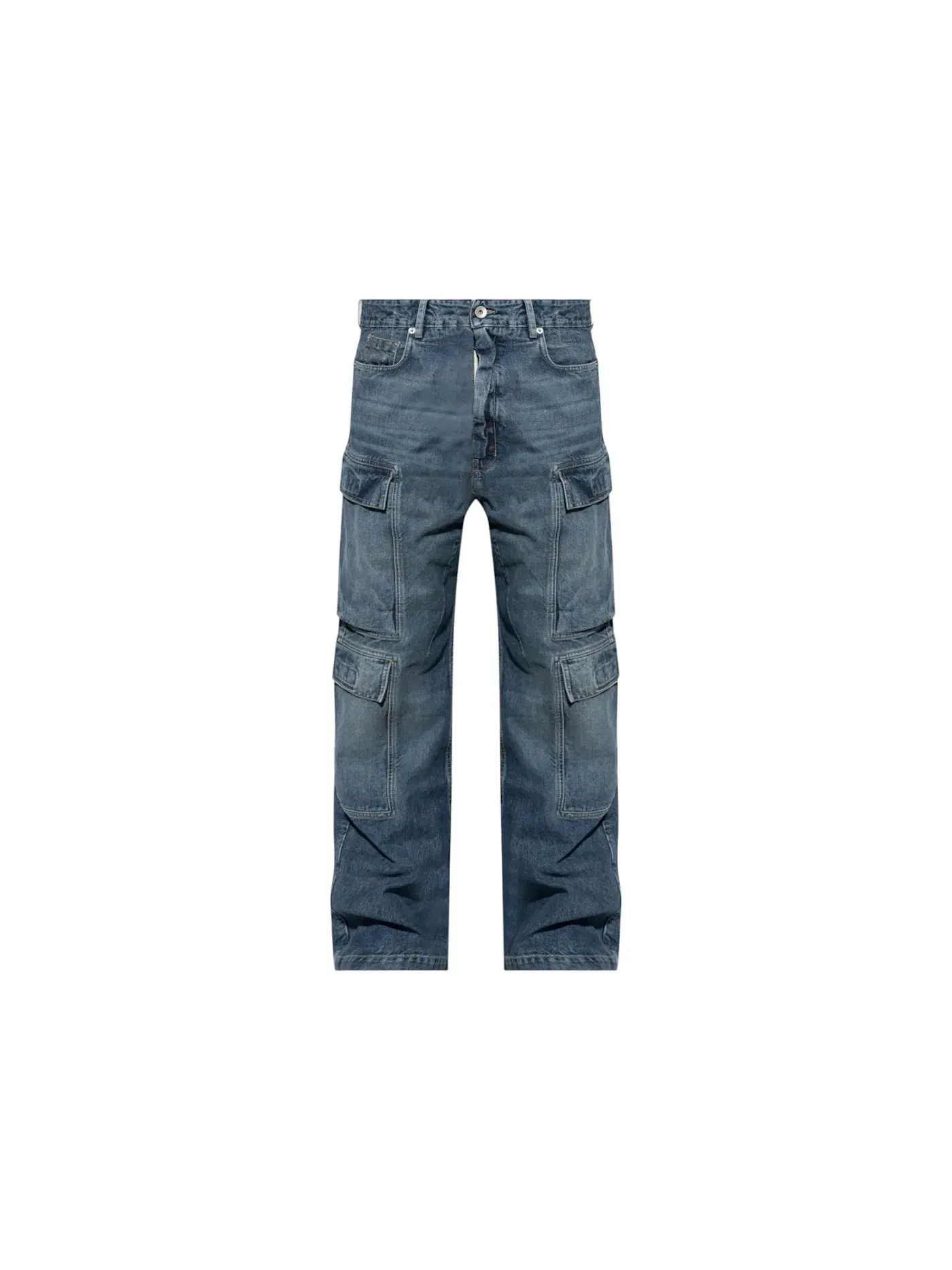 Мужские джинсы с карго-карманами Double Cargo Jeans Rick Owens — изображение 1 из 1, индиго