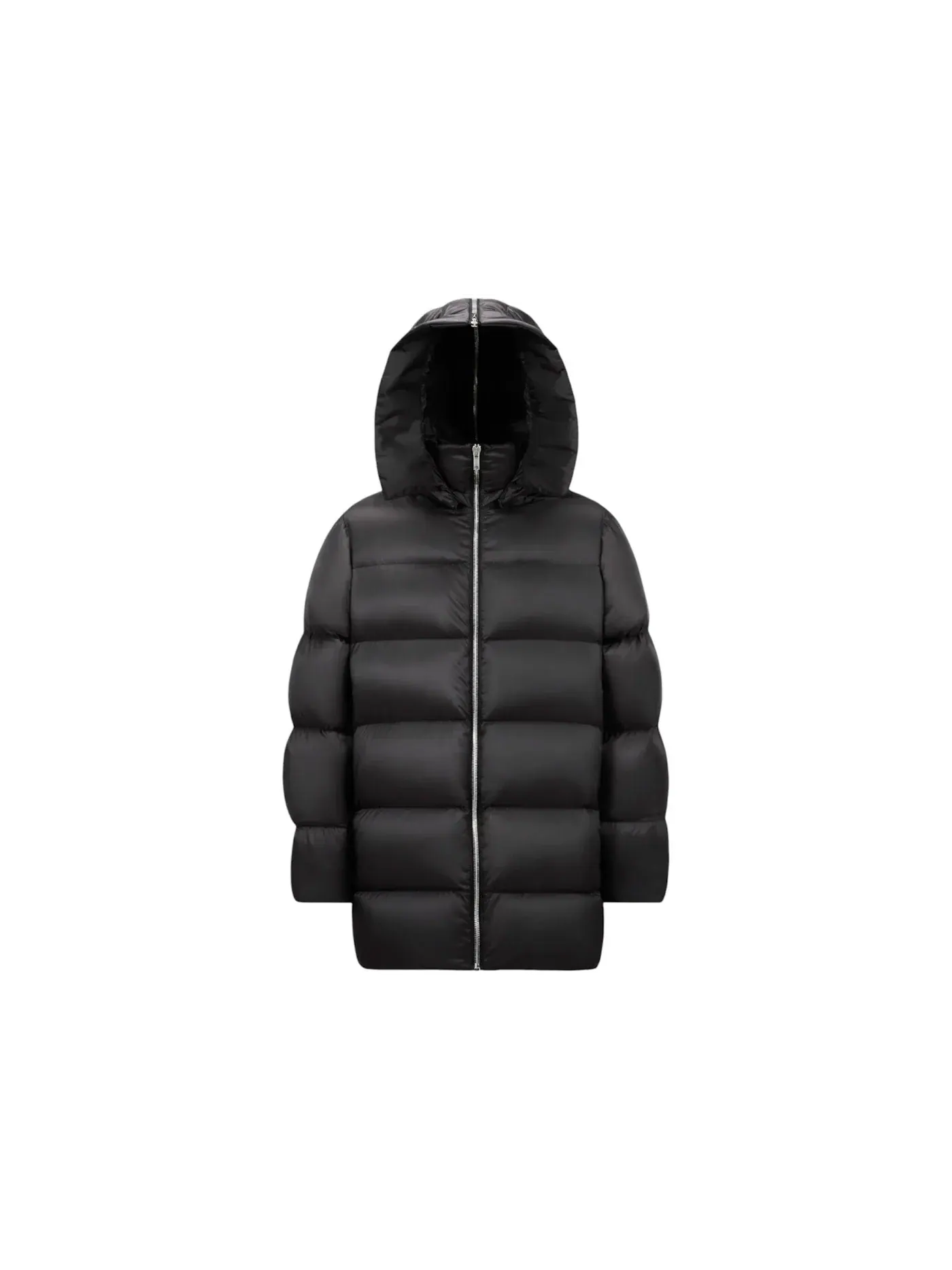 Унисекс пуховик капюшоном Woven Hooded Cyclopic Coat Rick Owens — изображение 1 из 3, черный